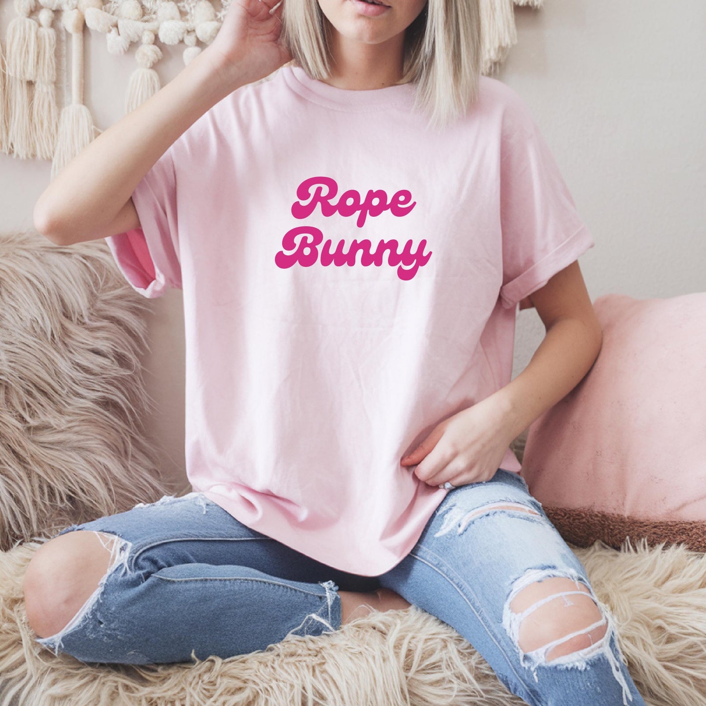 Rope Bunny T-Shirt | Daddy Kinky Submissive BDSM Shirt, Shibari Bondage Top for Her, Sexy Kink Tee, Rope Slut Gift, Degradation Pet Play Sub