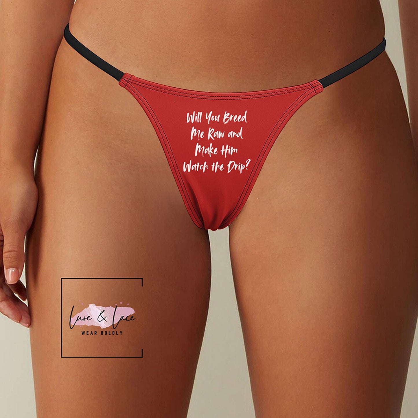 Will You Breed Me Raw and Make Him Watch Sexy Thong, QOS G-String, Naughty Lingerie Panties, Hotwife Lifestyle, Queen of Spades