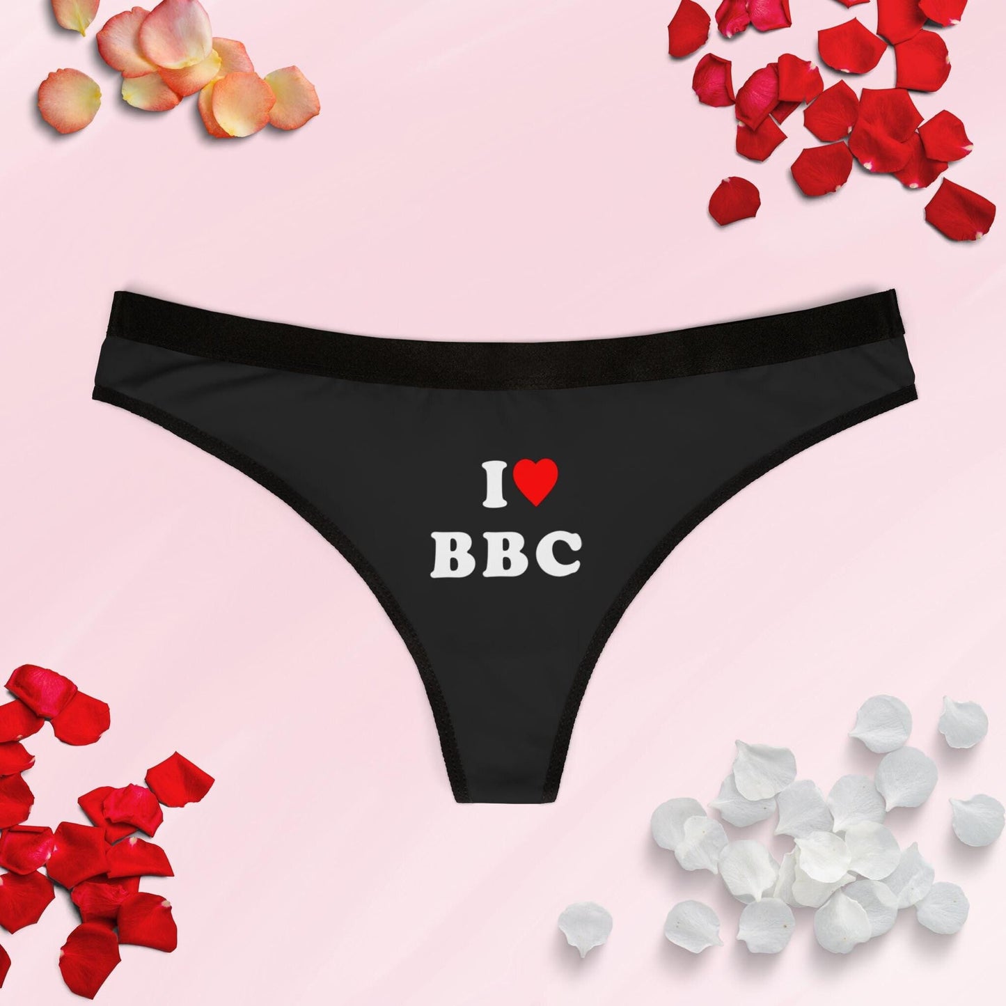I Love BBC , I heart BBC Thong | Swinger Lifestyle Clothing & Slutwear | Hotwife MILF Attire| Funny Underwear for Sexy Women