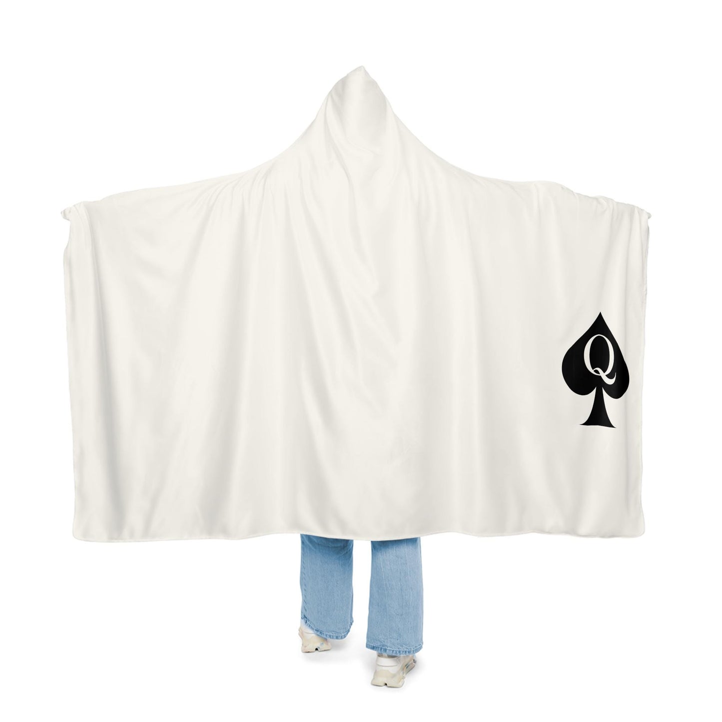 Queen of Spades Snuggle Blanket QOS Hotwife Hooded Throw Cuck Bull Cozy Wearable Wrap Sherpa or Fleece Swinger Lifestyle Bedroom Gift