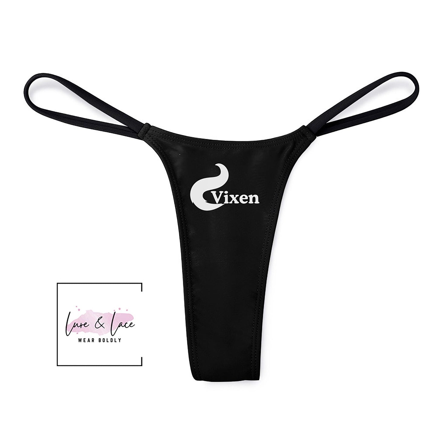 Vixen Sexy Thong, Vintage Design G-String, Naughty Lingerie Panties, Date Night Underwear