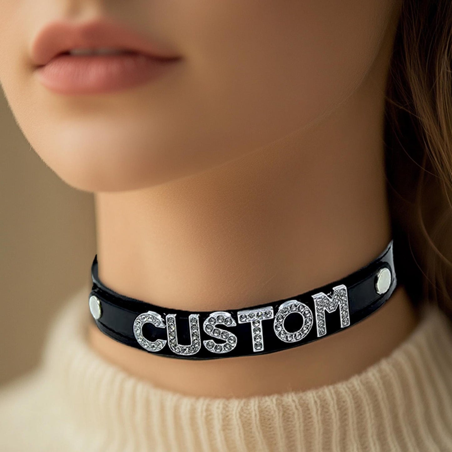 Custom name Choker - Personalized necklace| Daddy's Girl Choker | Customized gift for her| Roleplay Cosplay sex | BDSM name Collar