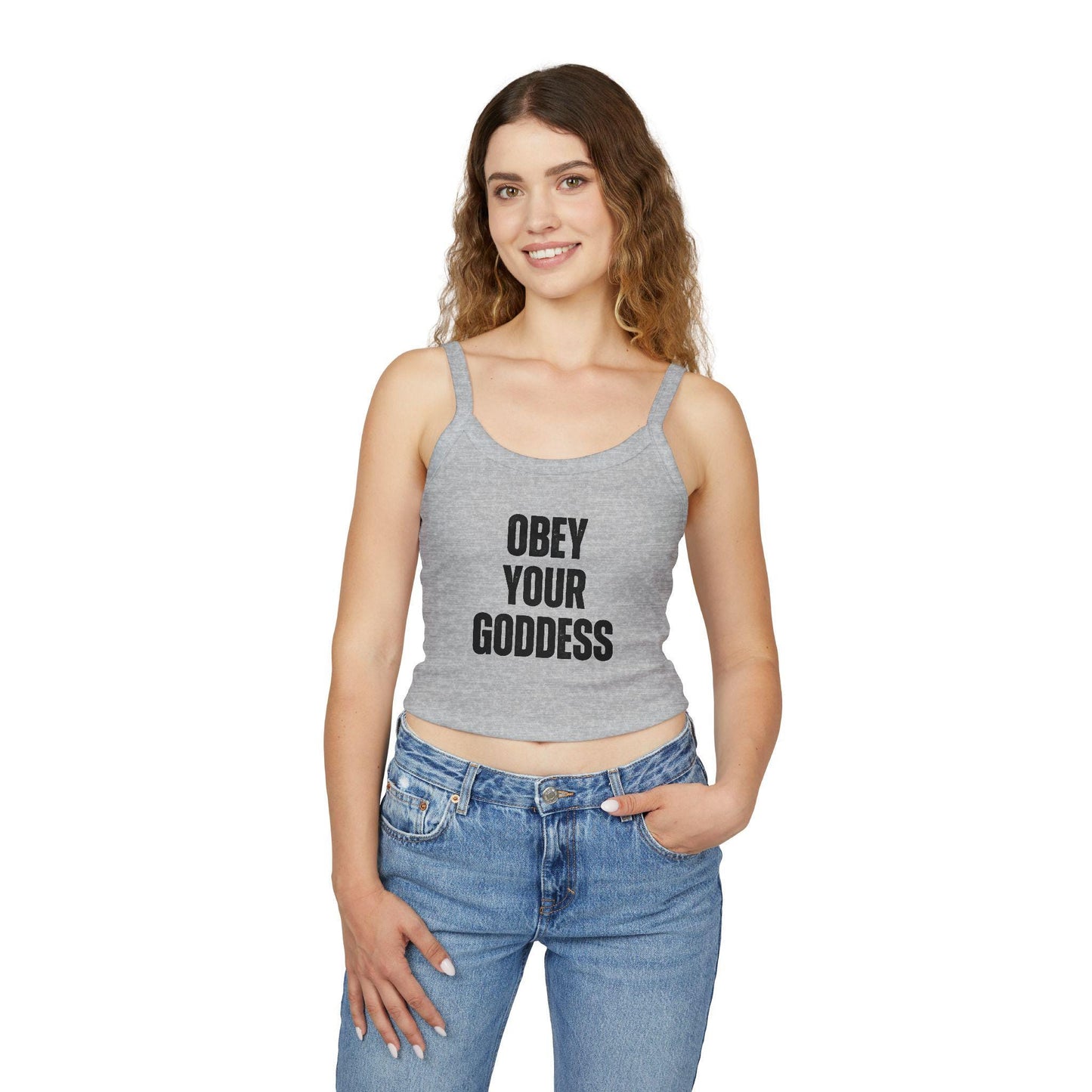 Obey Your Goddess Spaghetti strap crop top, Femme Domme sexy Gift idea for her,wife, girlfriend, Naughty funny couple shirt, date night idea