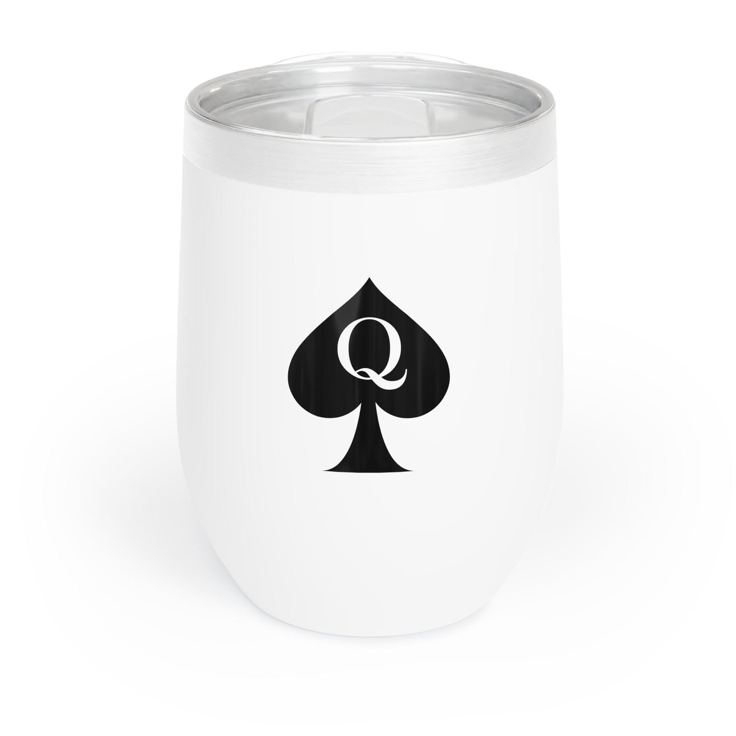 Queen of Spades Wine Tumbler 12oz QOS Hotwife Lifestyle Cup Cuck Bull Symbol Stainless Steel Insulated Drinkware Swinger Gift Stemless