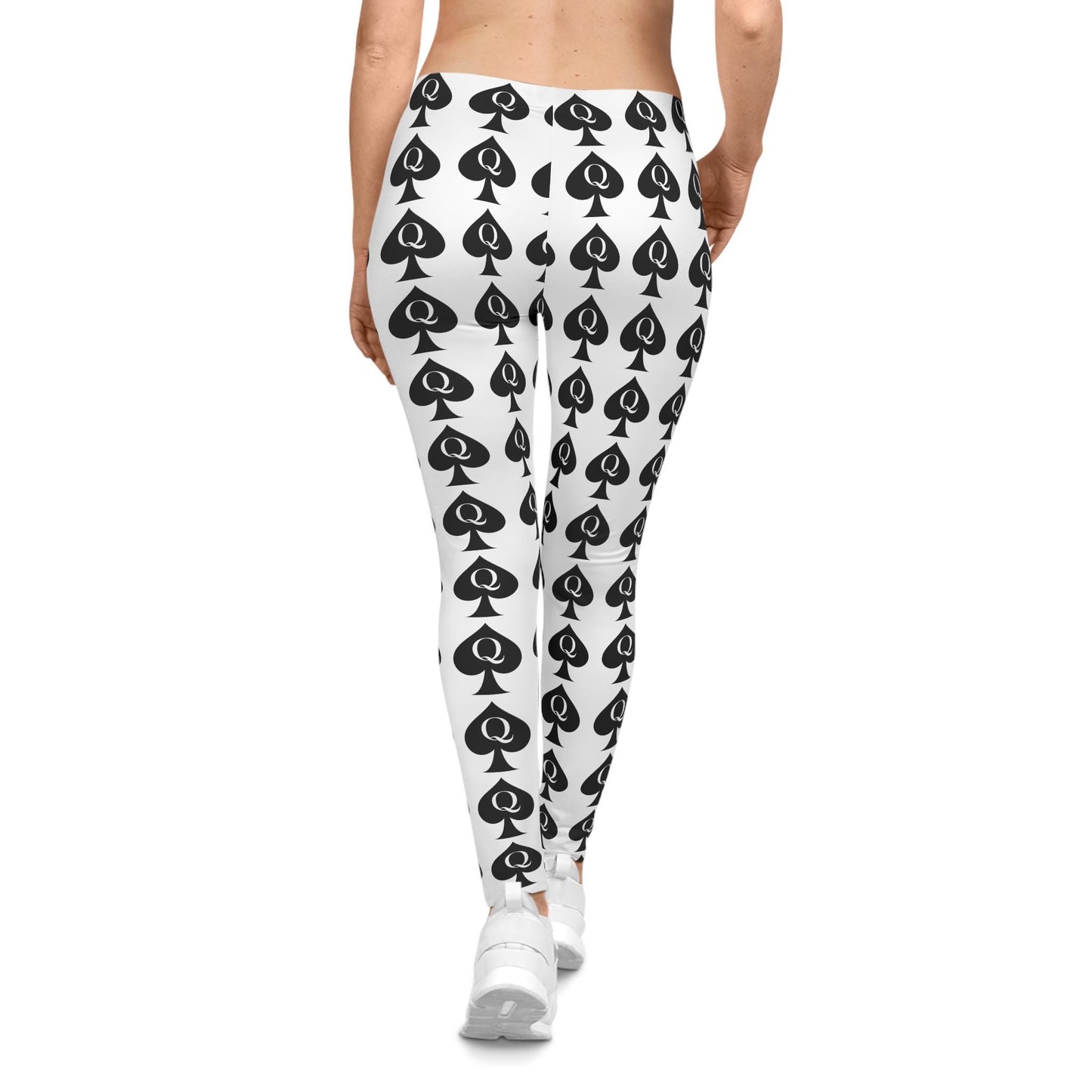 Queen of Spades Leggings, Hotwife Symbol All-Over Print | QOS Cuckold Lifestyle Apparel, Sexy BDSM Loungewear, Stretchy Leggings for Her