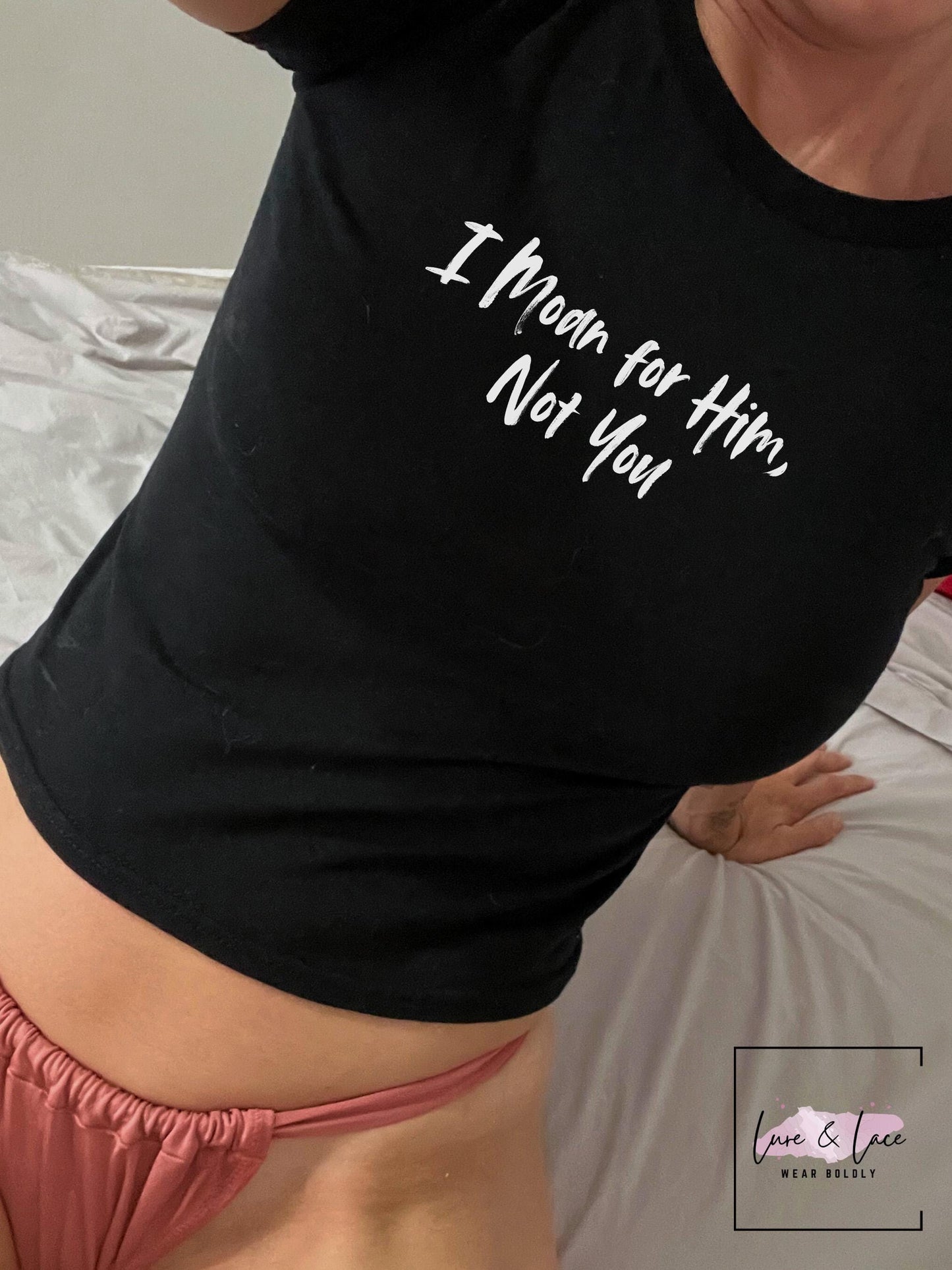 I Moan for Him, Not You Y2K Sexy Cute Baby Tee Crop Top, Naughty Apparel Queen of Spades Swinger
