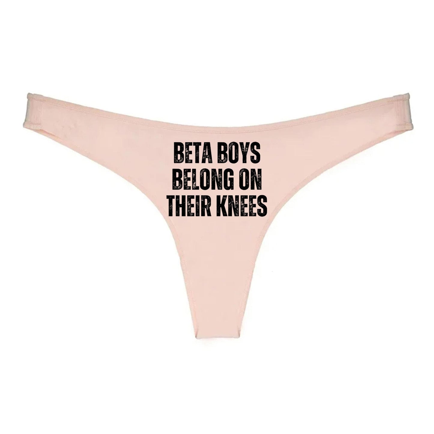 Beta Boys Belong on their knees Thong | Hotwife lifestyle QoS Panties, Sexy Gift Idea for Wife, Queen of Spades, cuck husband Underwear