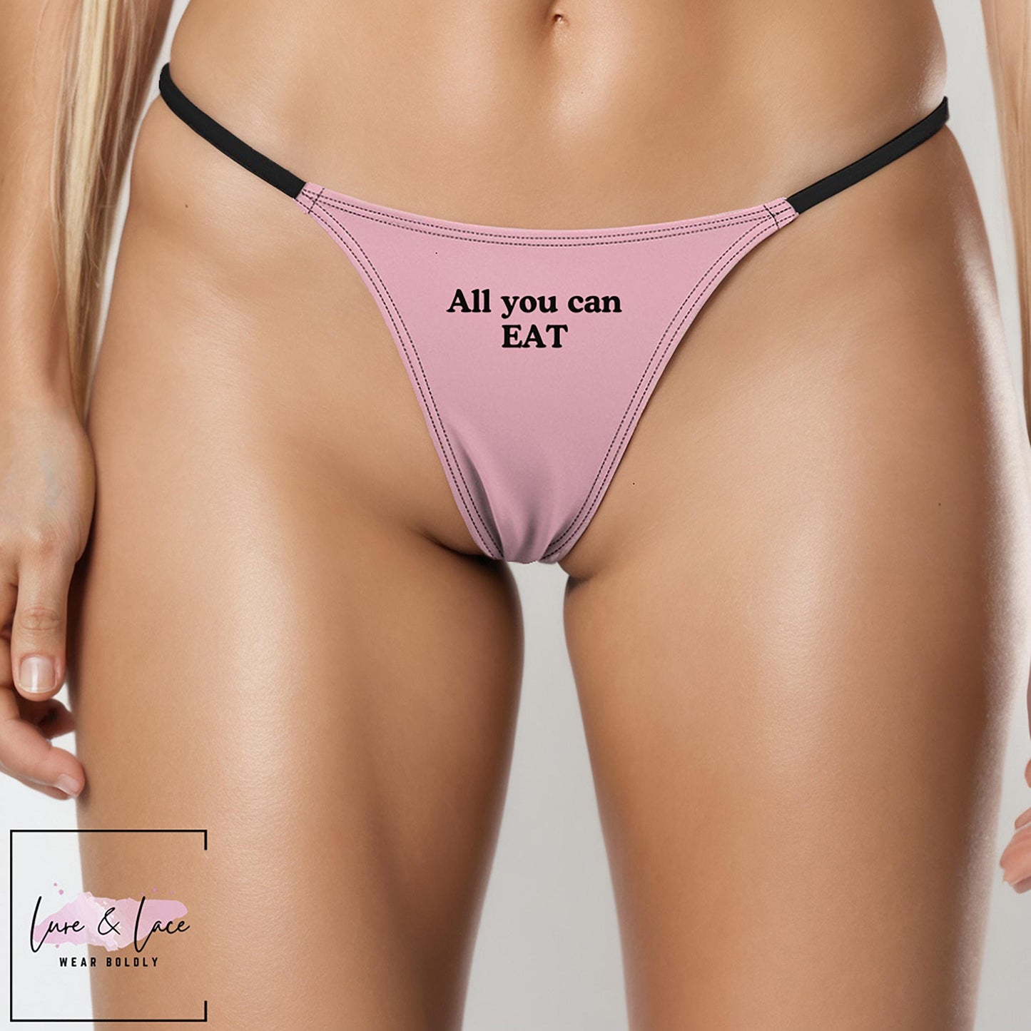 All You Can Eat Sexy Thong G-String, Oral Lovers Naughty Lingerie Panties, Date Night Underwear