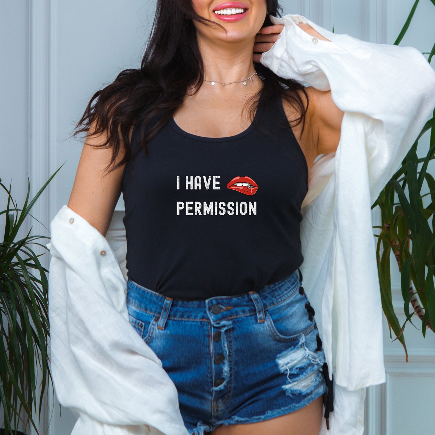 I have Permission HOTWIFE, Queen of Spades, QOS, Swinger Clothes Tank Top, Swinger shirt, Swinger Gift, sexy shirt, Swinger Lifestyle
