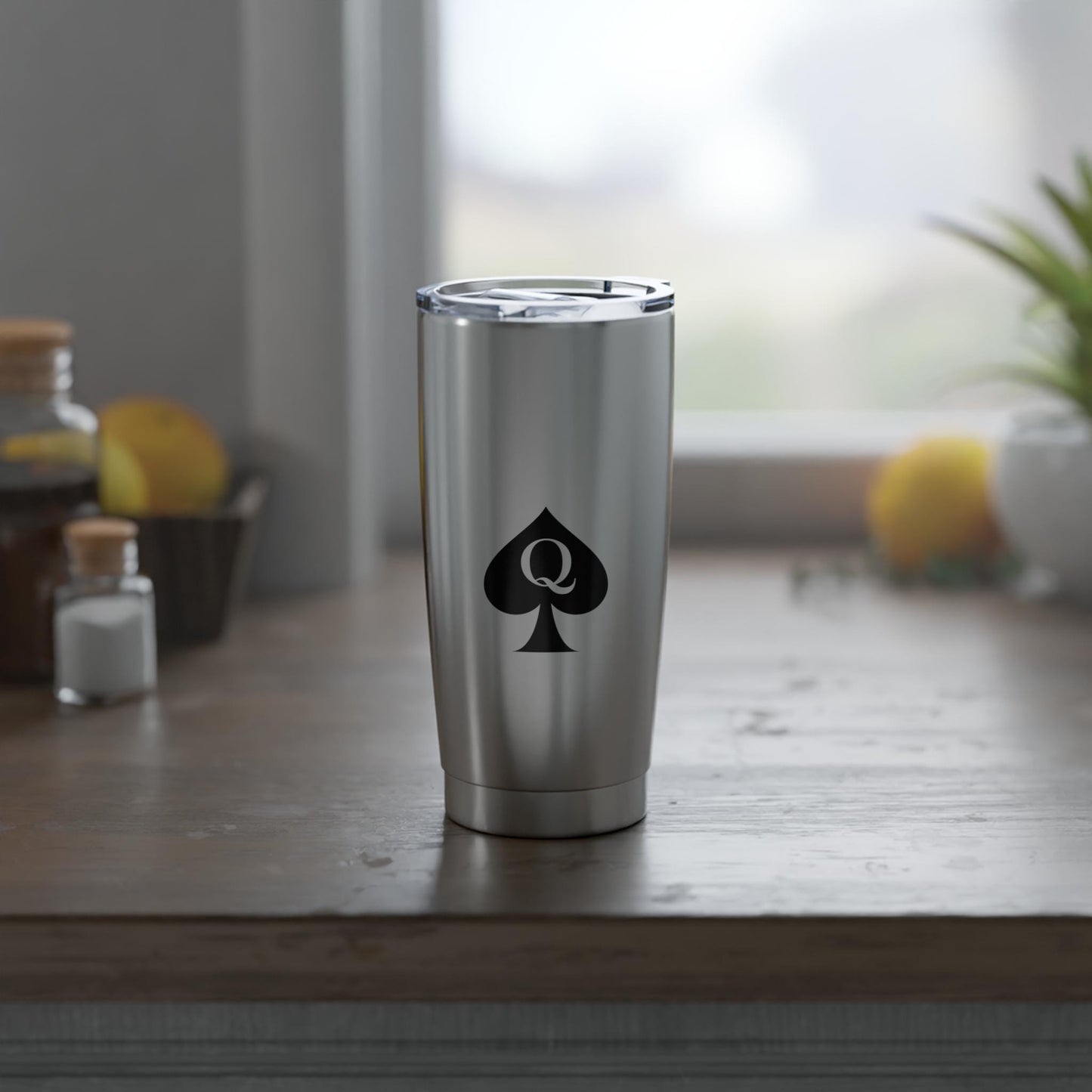 Queen of Spades Vagabond Tumbler 20oz QOS Hotwife Lifestyle Travel Mug Cuck Bull Stainless Steel Spill Resistant Swinger Road Trip Cup