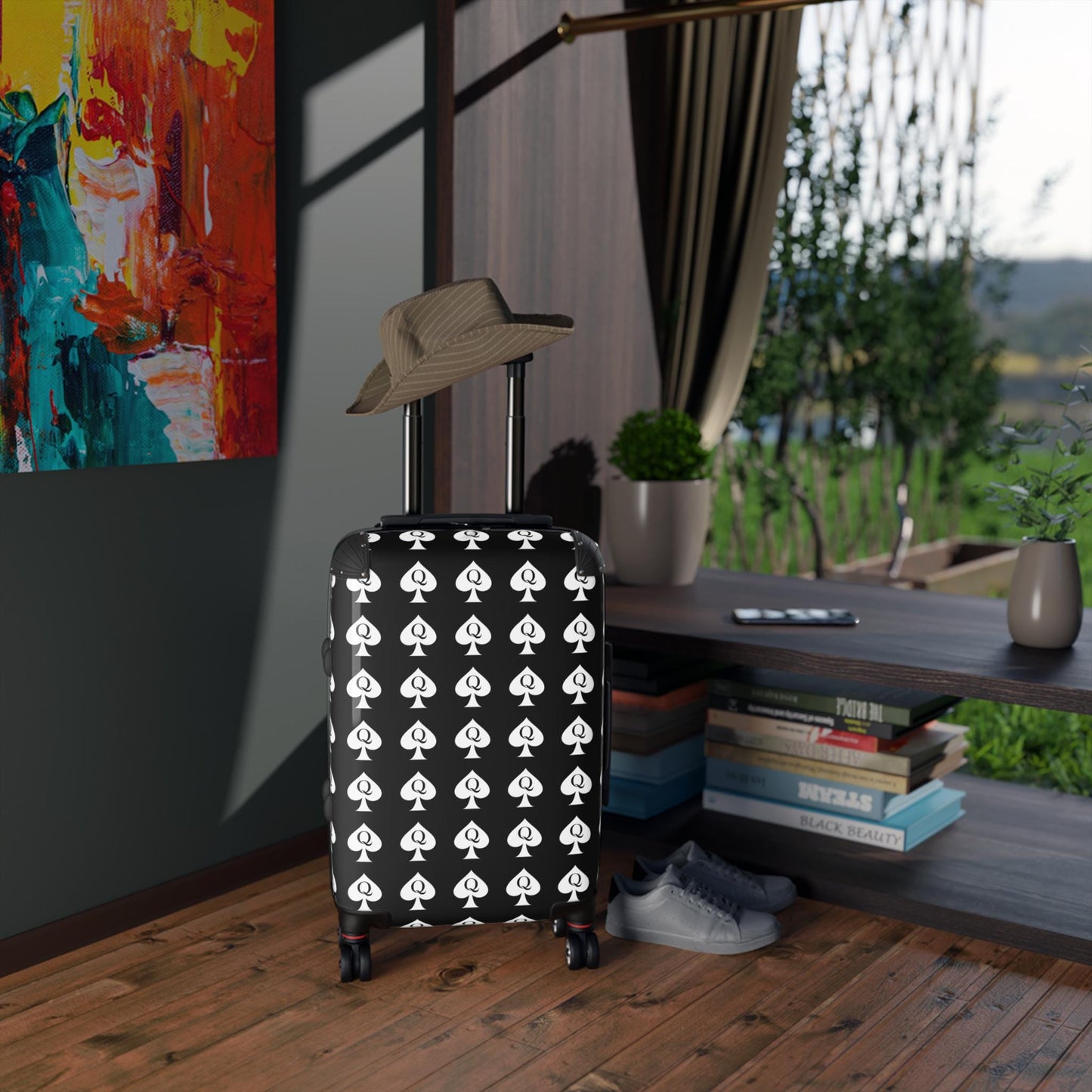 Queen of Spades Spinner Suitcase | QOS Lifestyle Luggage, Hotwife Travel, Kinky Swingercruise Luggage, BBC Pineapple Vacation Bag BDSM Gift