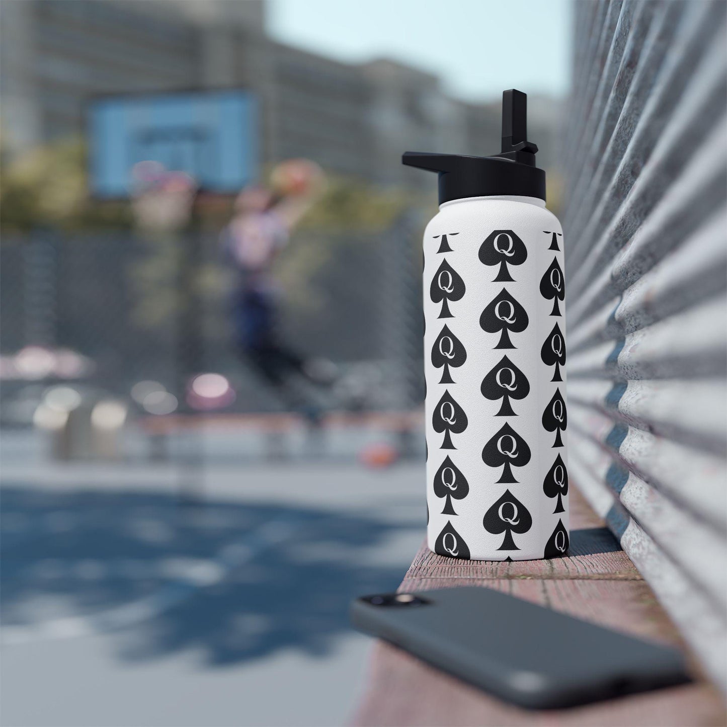 Queen of Spades Stainless Steel Water Bottle QOS Hotwife Lifestyle Cuck Bull Symbol 12oz 18oz 32oz Twist Lid Insulated Swinger Gift
