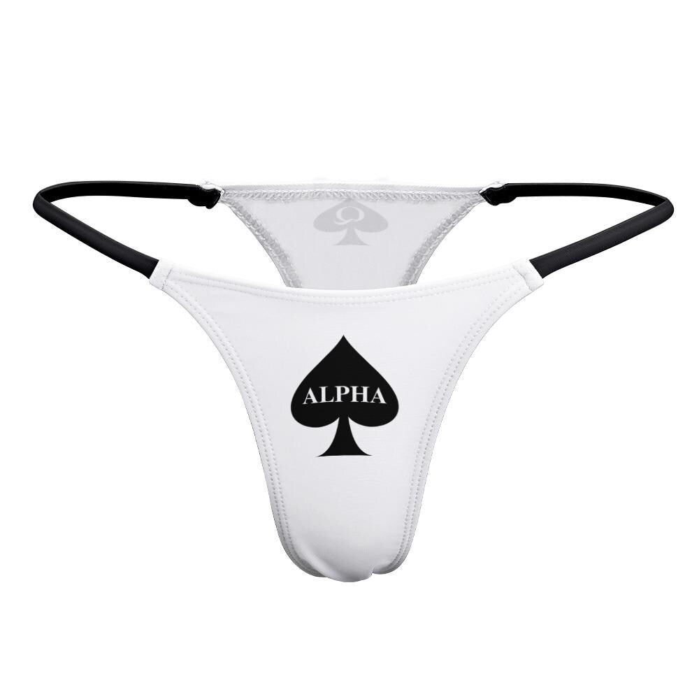 Alpha Hotwife thong QOS, Alpha Queen of Spades sexy underwear, Panties for hotwife, Cuck, Bull, gift idea for her, femme femdom Gstring