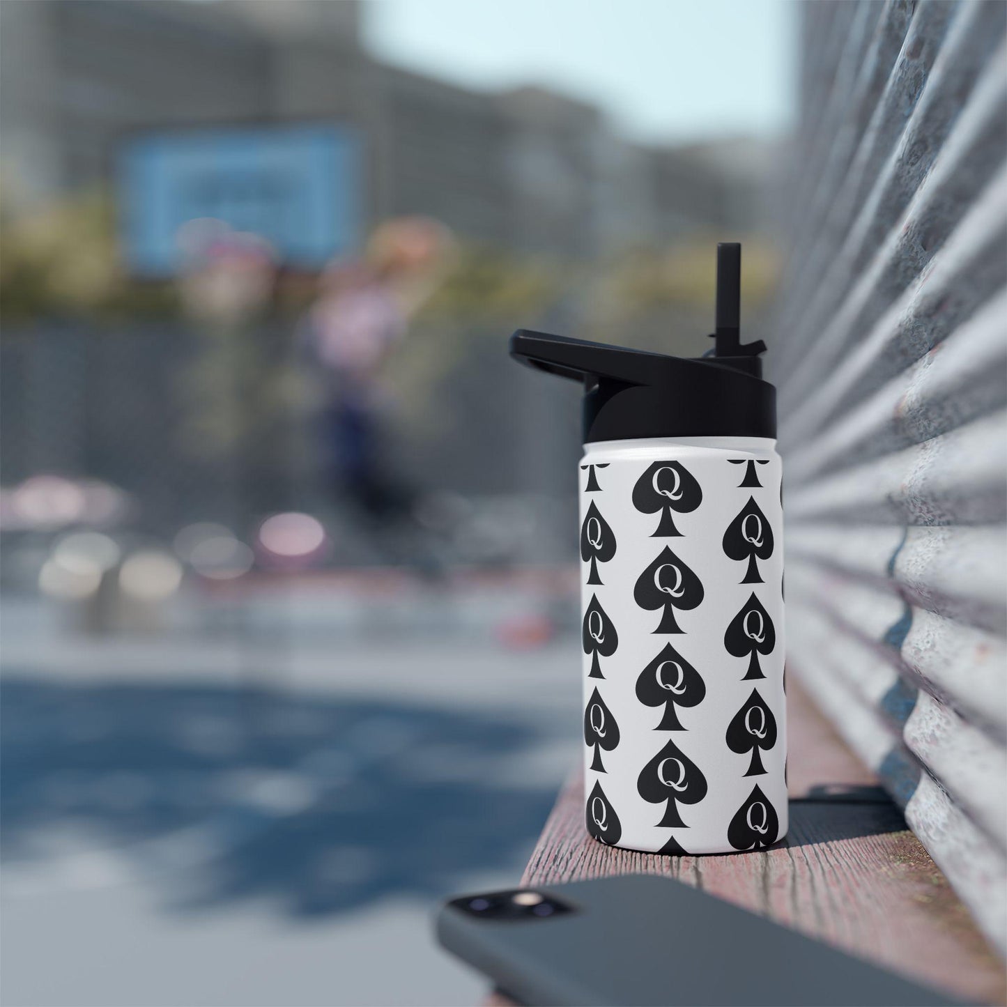 Queen of Spades Stainless Steel Water Bottle QOS Hotwife Lifestyle Cuck Bull Symbol 12oz 18oz 32oz Twist Lid Insulated Swinger Gift