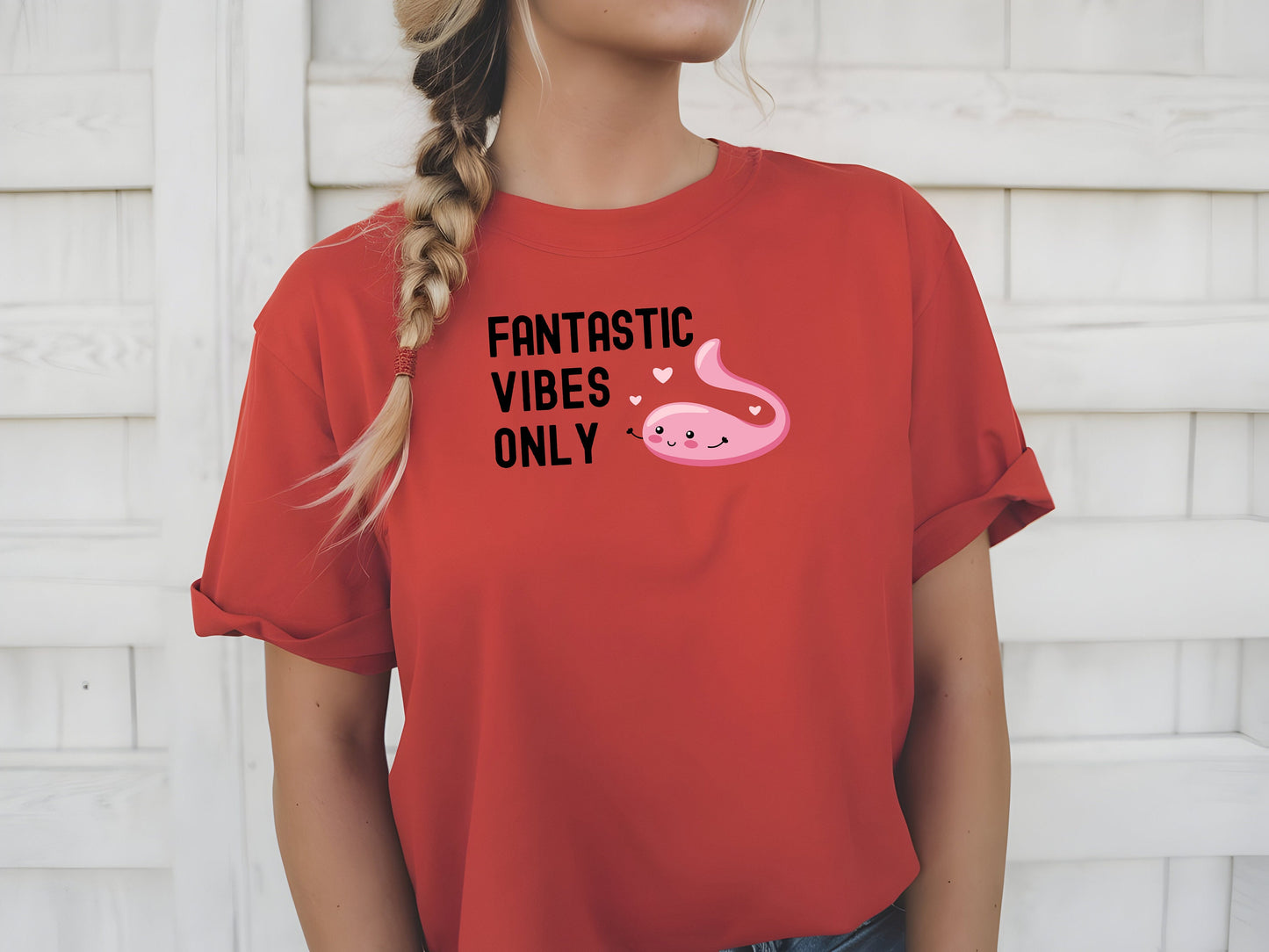 Funny Vibrator T-Shirt Fantastic Vibes Only, Naughty Adult Humor Dildo Tee, Bachelorette Party, Gag Gift for Sexy Girls and Women, Orgasms