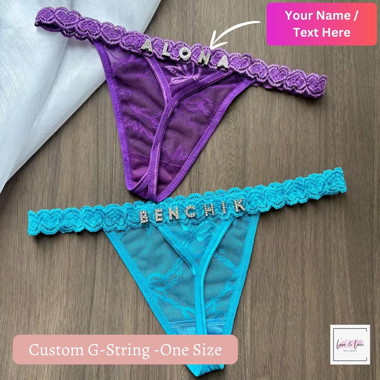 Custom panties Name G-String Thong | Custom panty with Sexy mesh, Handmade Bridal Lingerie, personalized thong, women valentine gift