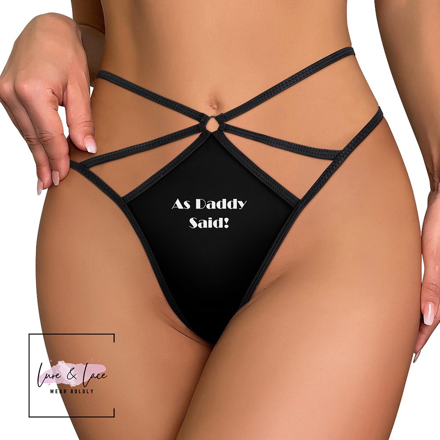 As Daddy Said Sexy Strappy Thong, DDLG G-String, Roleplaying Naughty Lingerie Panties, Date Night Underwear