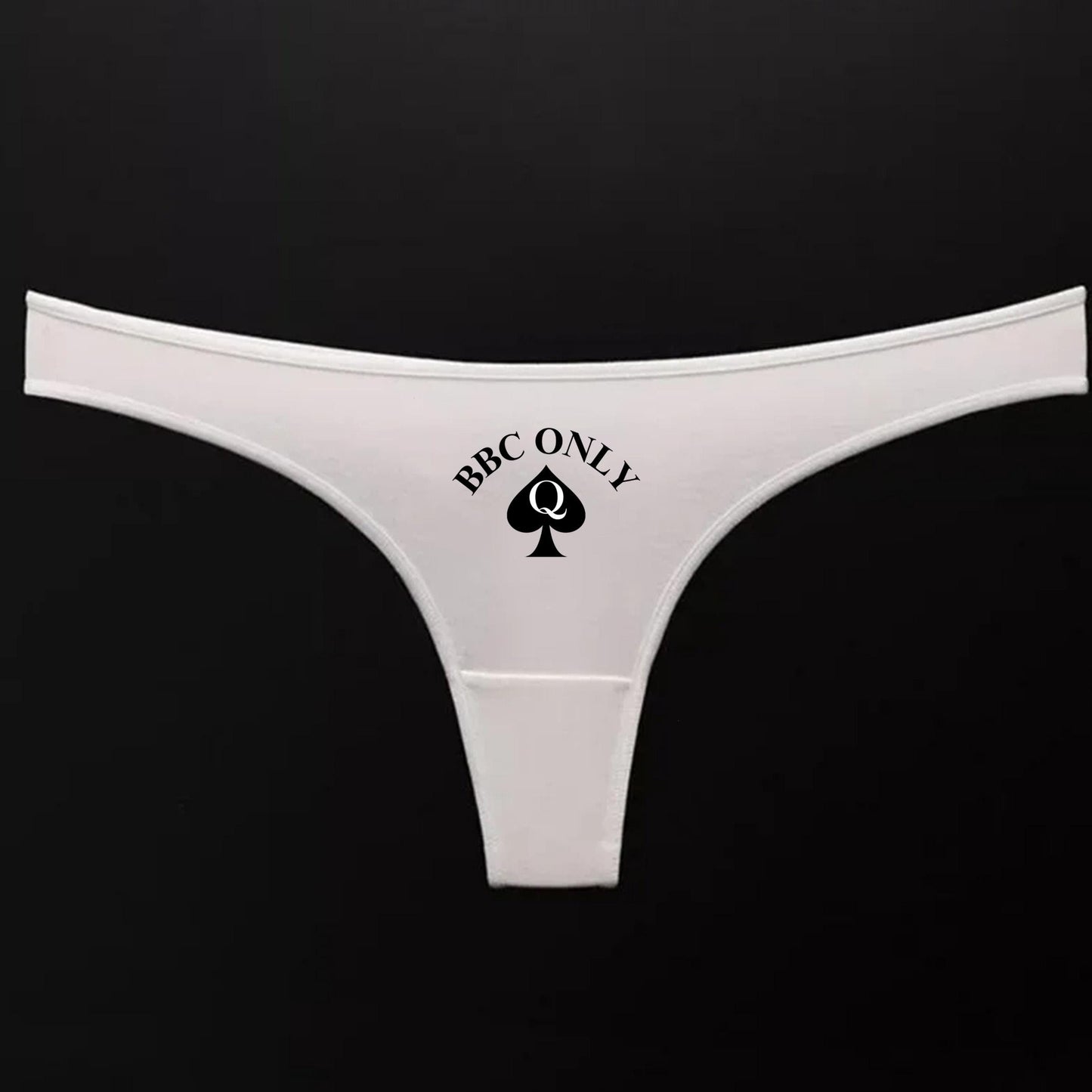 BBC ONLY Thong | Queen of Spades Hotwife lifestyle QoS Panties, Sexy Gift Idea for Wife, , cuck husband Underwear, Swinger Couple