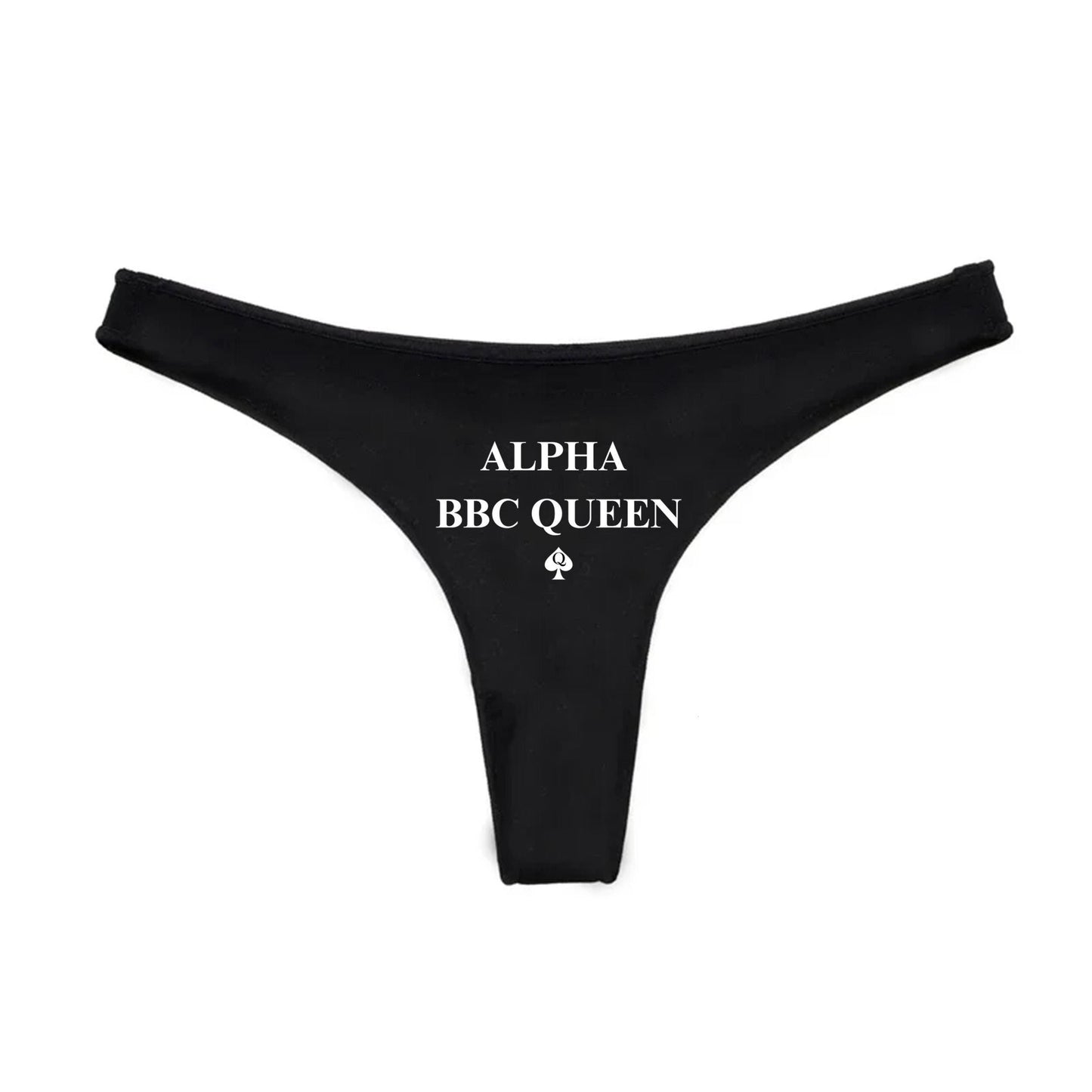 Alpha BBC Queen Thong | Alpha Hotwife lifestyle QoS Panties, Sexy Swinger Gift Idea for Wife, Queen of Spades, Bull Cuck Underwear