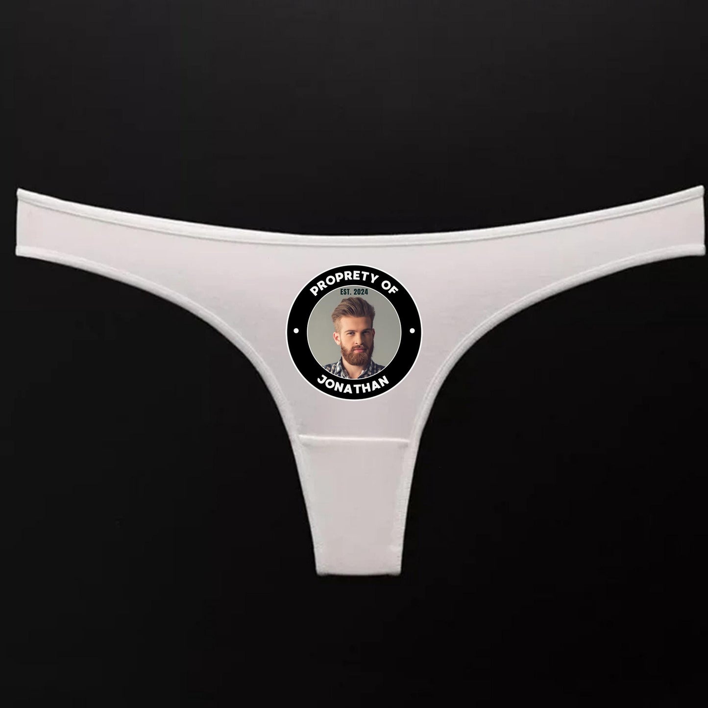 Custom property of name headshot Thong | personalized panties, customized name, Sexy Gift Idea for Wife,, Surprise Him Underwear