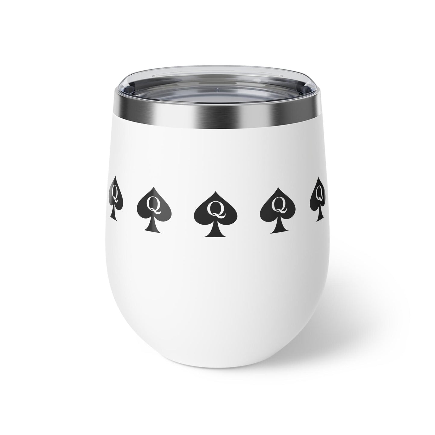 Queen of Spades Copper Vacuum Cup 12oz QOS Hotwife Lifestyle Cuck Bull Stainless Steel Insulated Drinkware BPA Free Swinger Gift