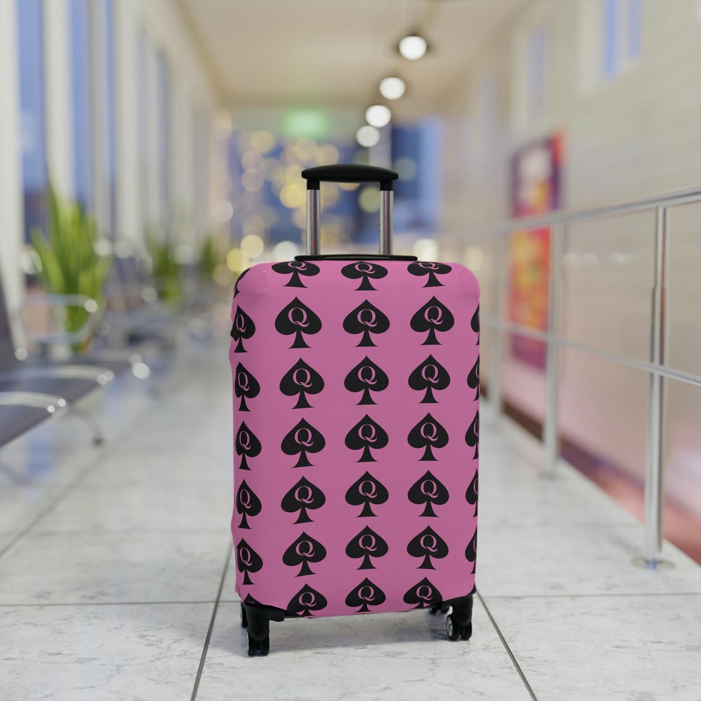 Queen of Spades Luggage Pink Cover | QOS Hotwife Travel Protector, BBC Lifestyle Suitcase, Swinger cruise Gift for Her, Pineapple Vacation