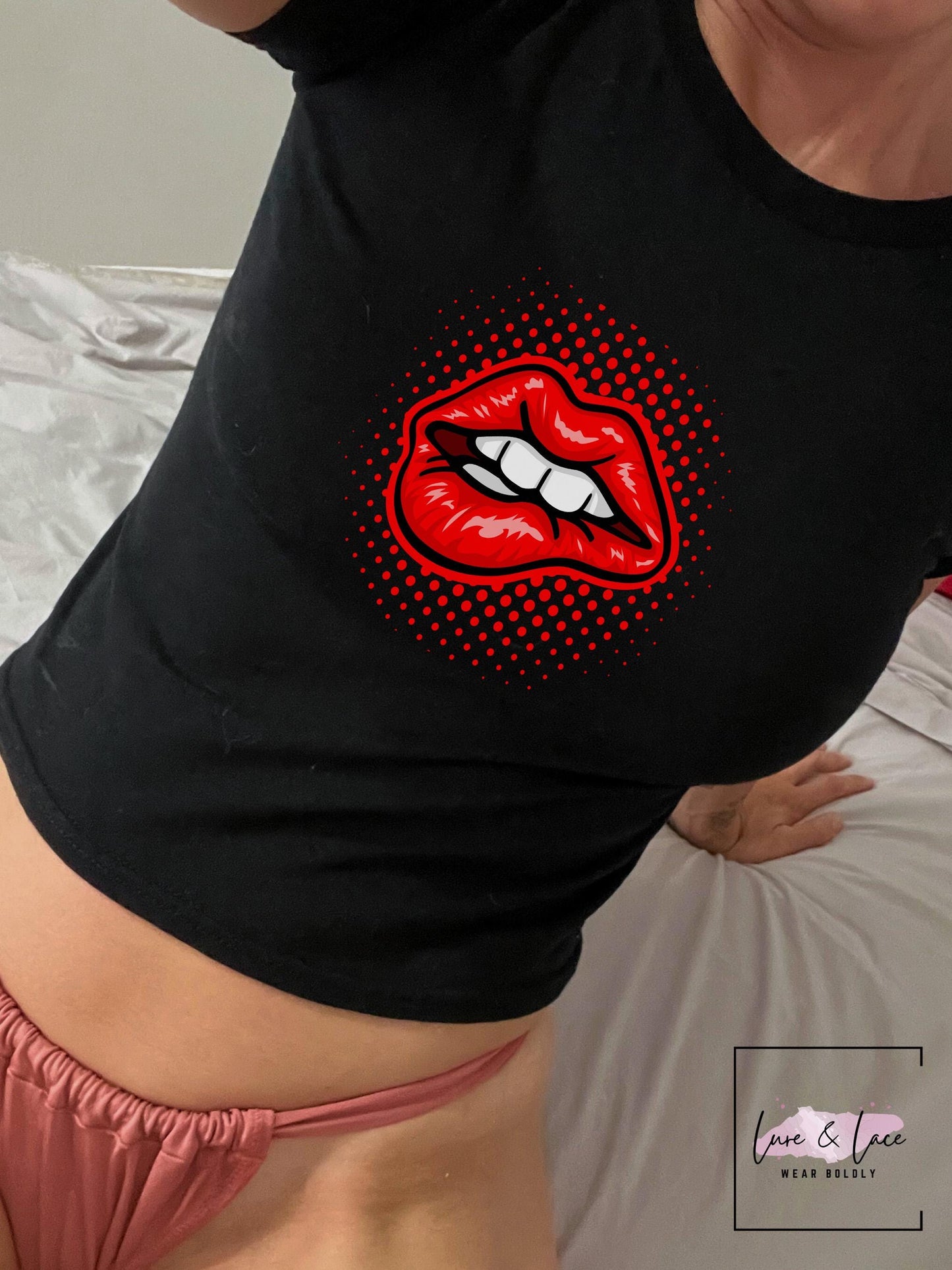 Sexy lips Tshirt Sexy Y2K Cute baby Tee, aesthetic Gift idea for her, girlfriend, wife, Naughty funny couple shirt crop top date night idea