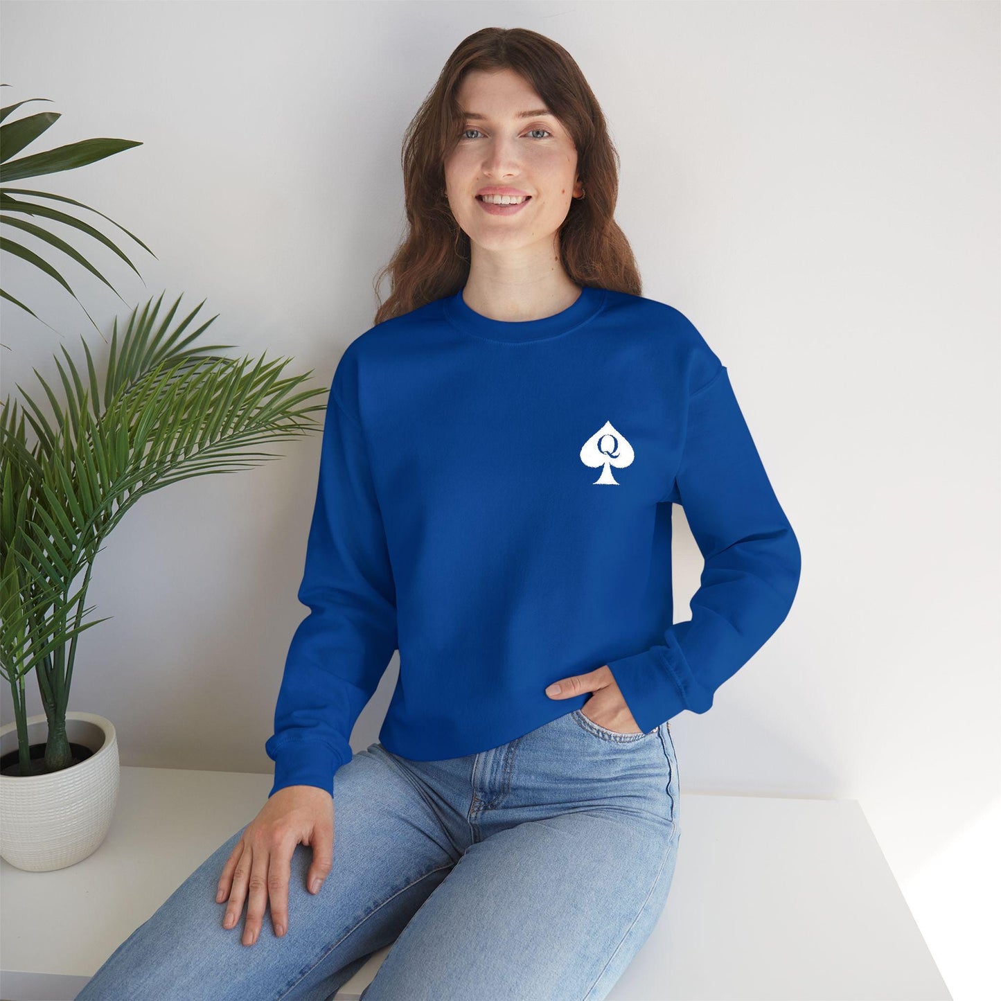 Hotwife Embroidery Sweatshirt , Unisex QoS Heavy Blend Crewneck, Queen of Spades Lifestyle Sweater, Swinger BDSM Apparel Gift for Him or Her