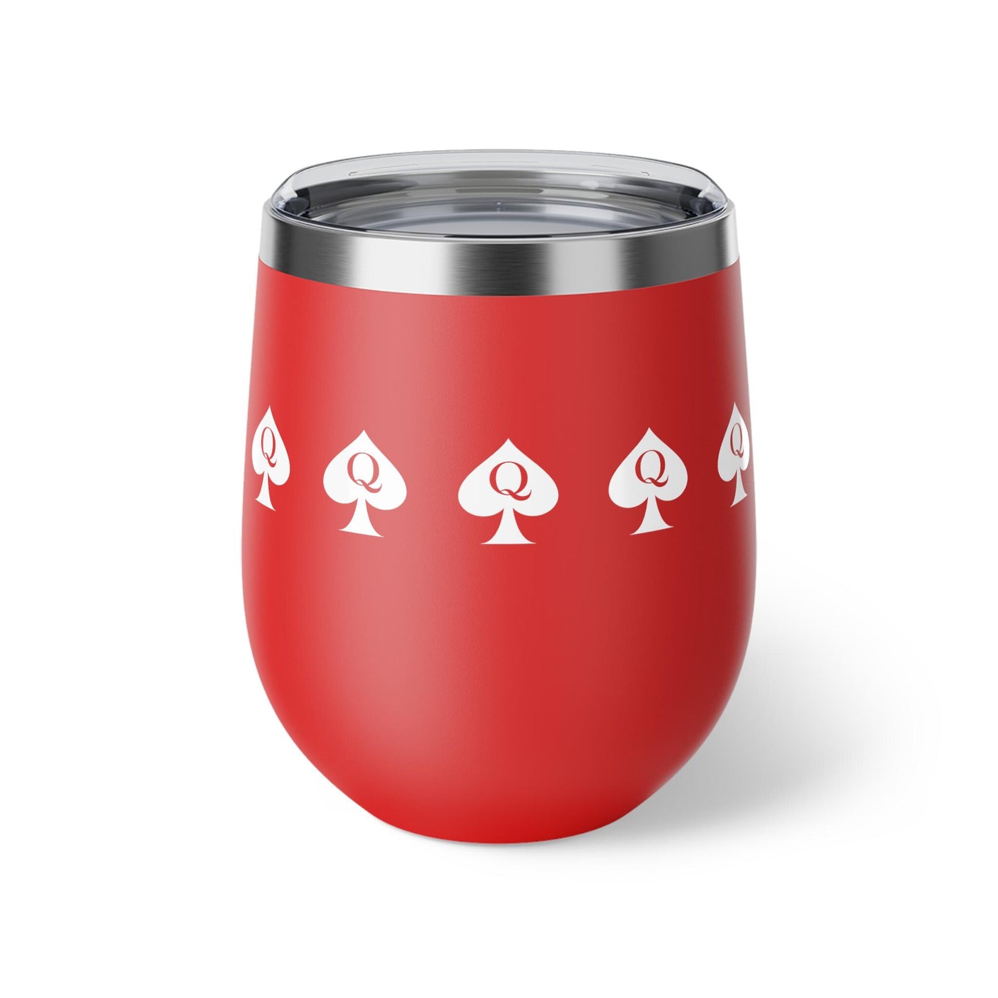Queen of Spades Copper Vacuum Cup 12oz QOS Hotwife Lifestyle Cuck Bull Stainless Steel Insulated Drinkware BPA Free Swinger Gift