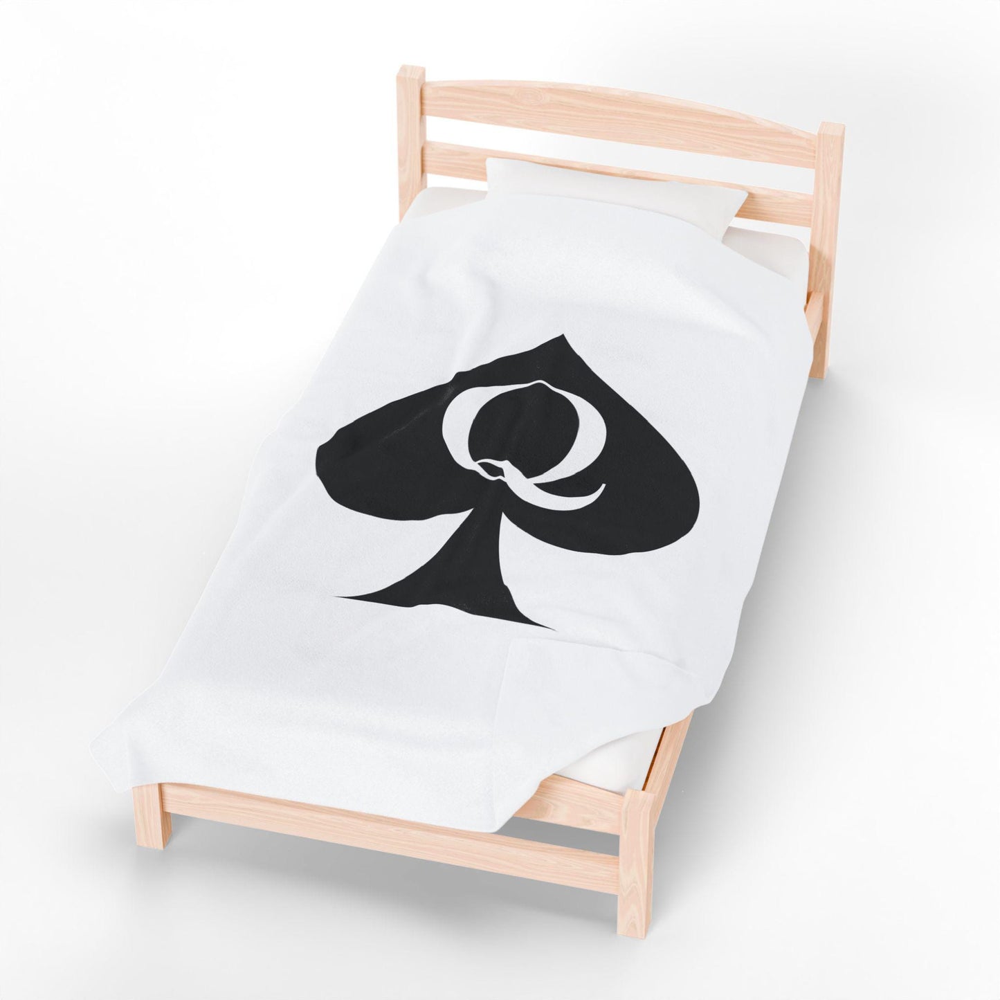 Queen of Spades Velveteen Plush Blanket QOS Hotwife Lifestyle Throw Cuck Bull Bedroom Couch Gift Soft Cozy Sexy Swinger Decor One Sided