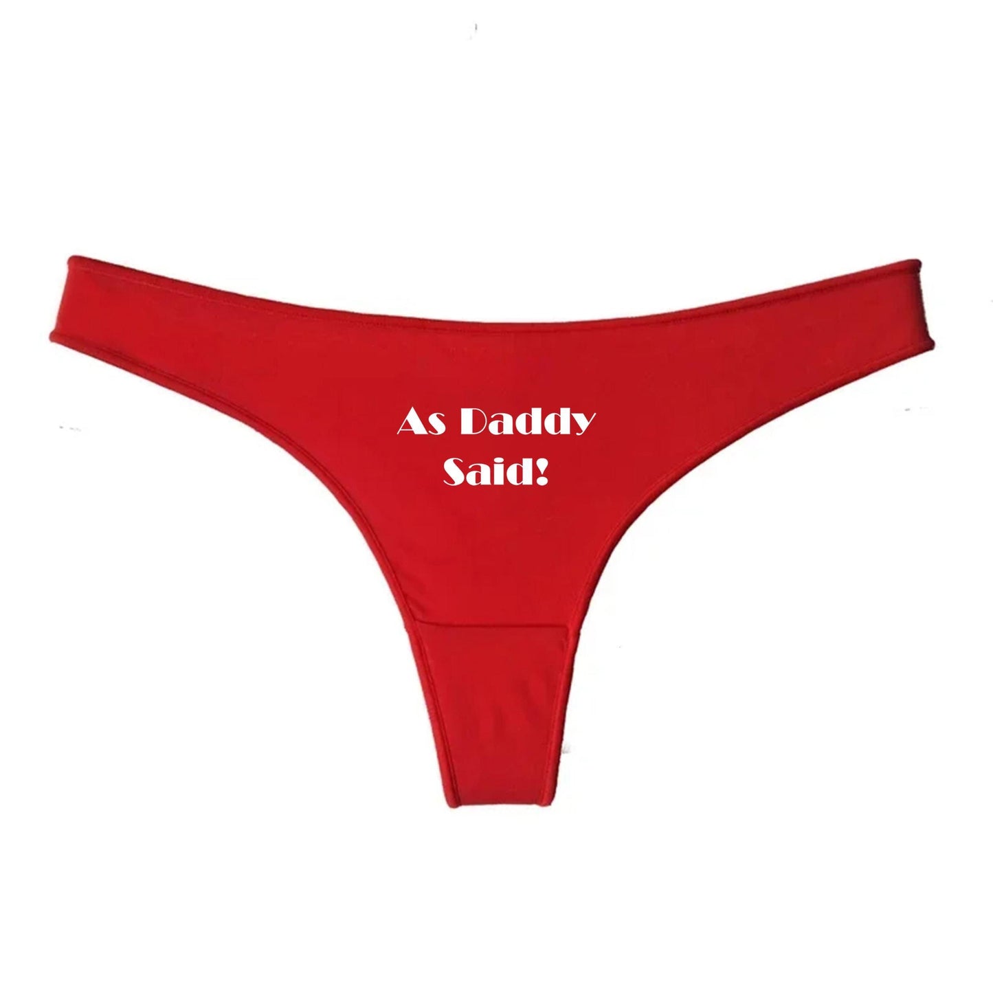 As Daddy Said Thong | DDLG, Daddy good girl Hotwife lifestyle QoS Panties, Sexy Gift Idea for Wife, Queen of Spades, cuck husband Underwear