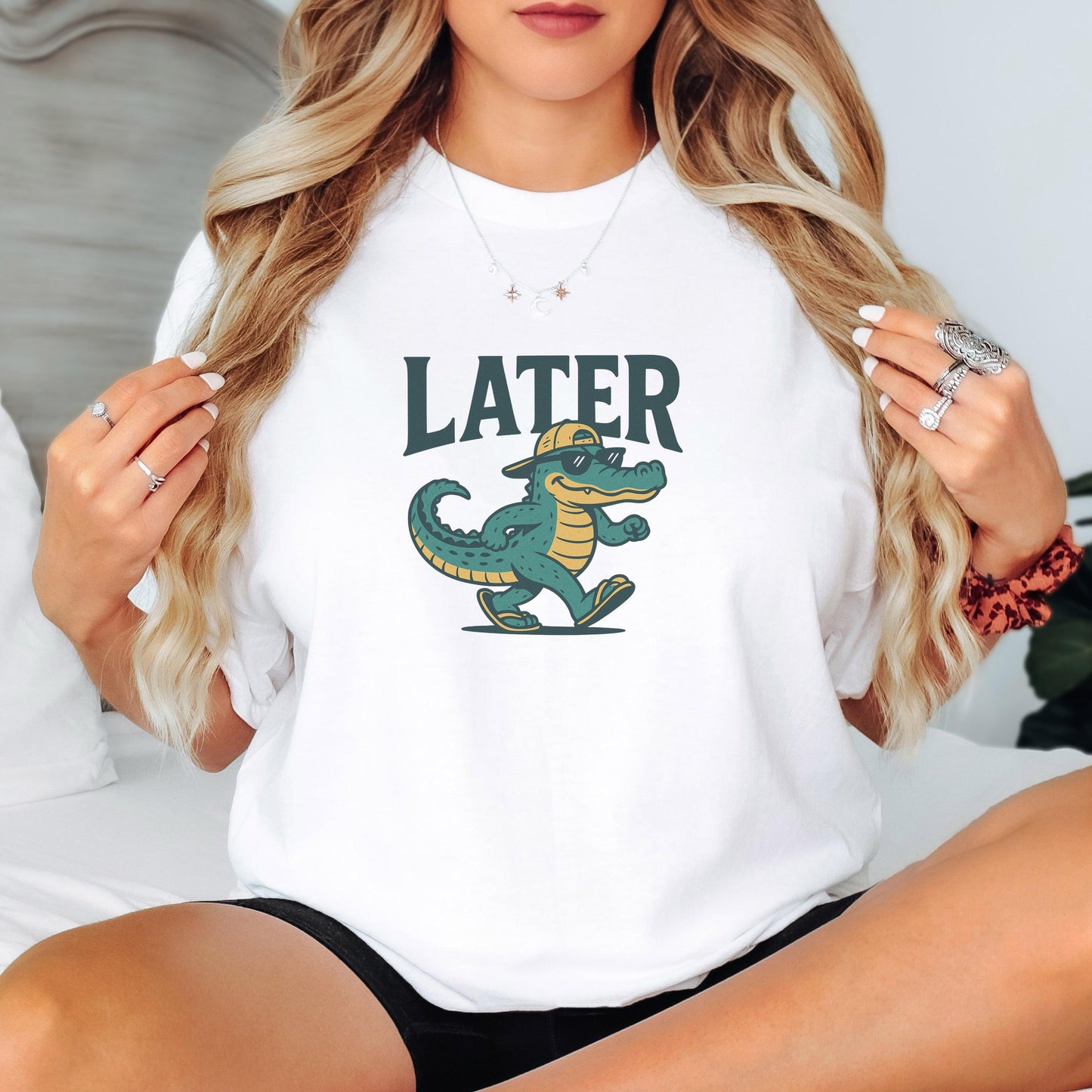 Later Gator T-Shirt Funny Alligator Shirt for Men Women, Retro Sarcastic Graphic Tee, Cute Southern Gator Pun Shirt, Florida Gift Idea