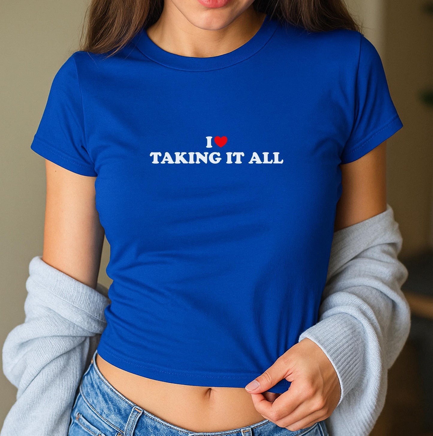 I Love Taking It All Y2K Crop Top Submission Hotwife Deep Pleasure Cock Worship Kink Bold Sexy Shirt Gift Idea for Her