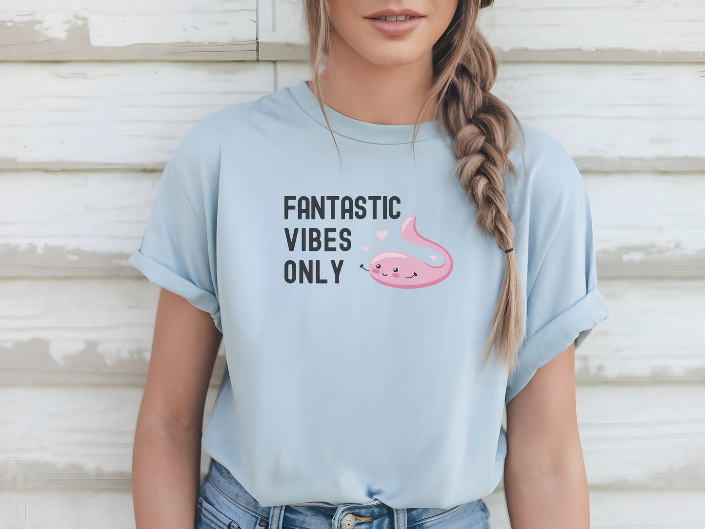 Funny Vibrator T-Shirt Fantastic Vibes Only, Naughty Adult Humor Dildo Tee, Bachelorette Party, Gag Gift for Sexy Girls and Women, Orgasms