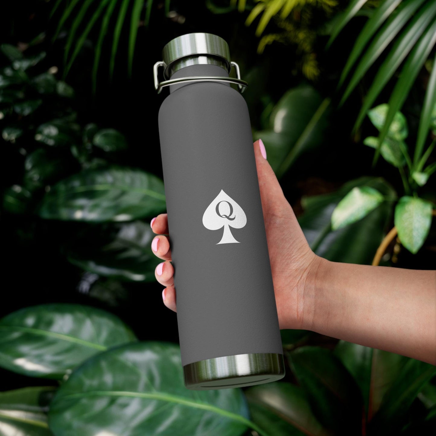 Queen of Spades Copper Vacuum Bottle 22oz QOS Hotwife Lifestyle Cuck Bull Insulated Water Bottle Spill Proof BPA Free Swinger Gift