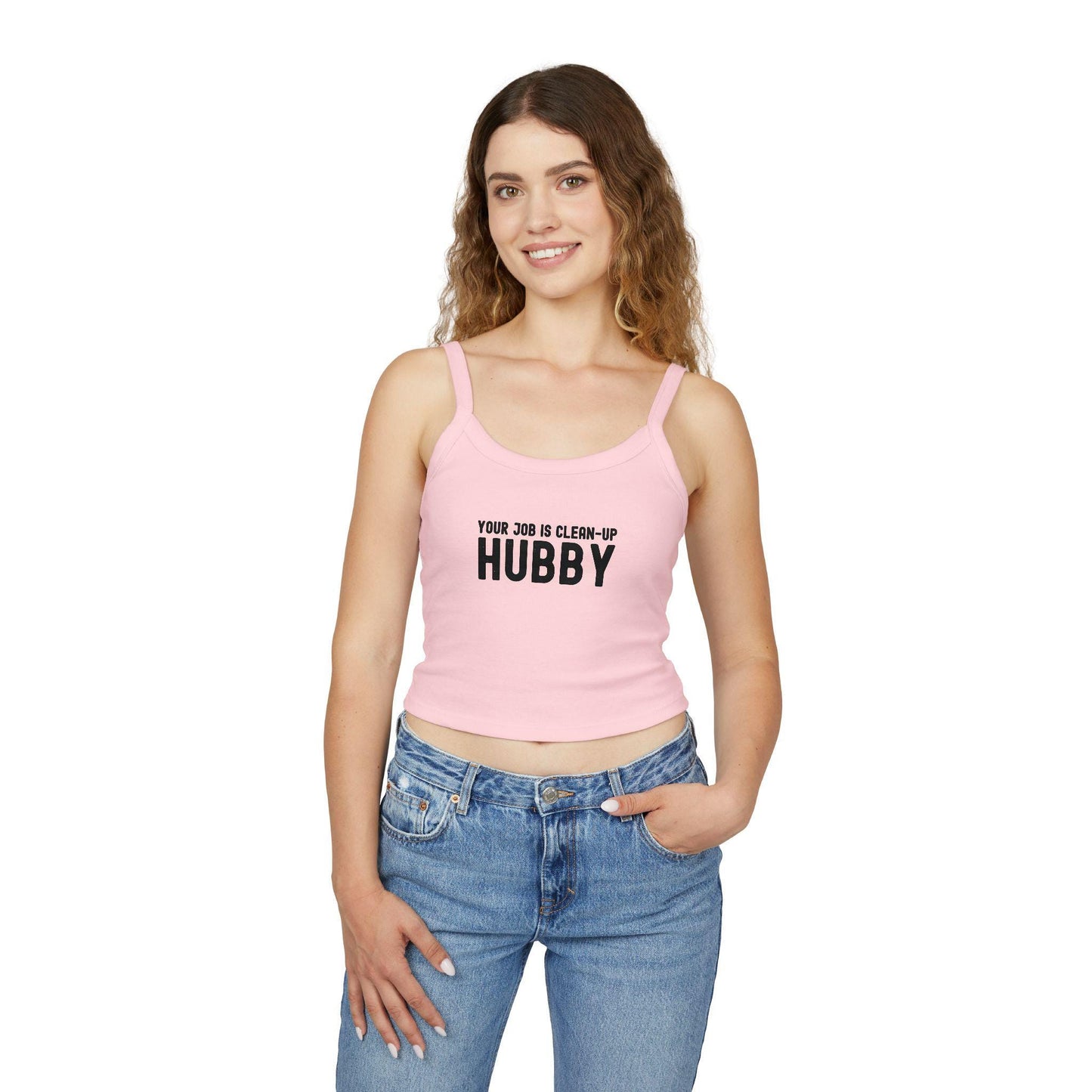 Your Job Is Clean-Up hubby Spaghetti strap crop top, Hotwife lifestyle sexy Gift idea for her, wife, Bull, Queen of Spades Cuck