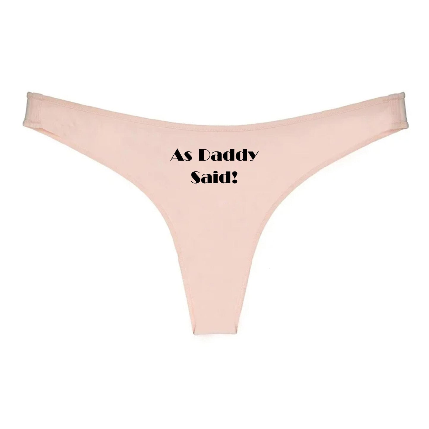 As Daddy Said Thong | DDLG, Daddy good girl Hotwife lifestyle QoS Panties, Sexy Gift Idea for Wife, Queen of Spades, cuck husband Underwear