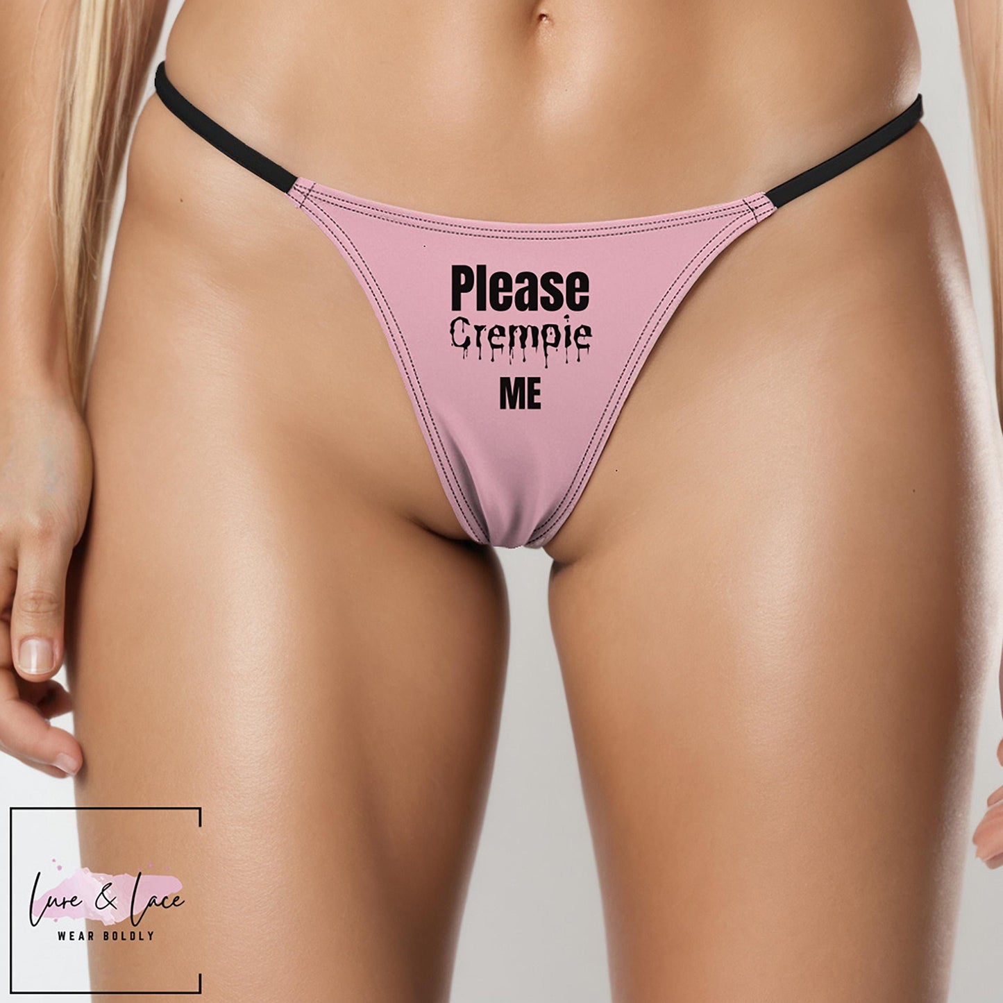 Please Creampie Me Sexy Thong G-String, Naughty Lingerie Panties, Date Night Underwear