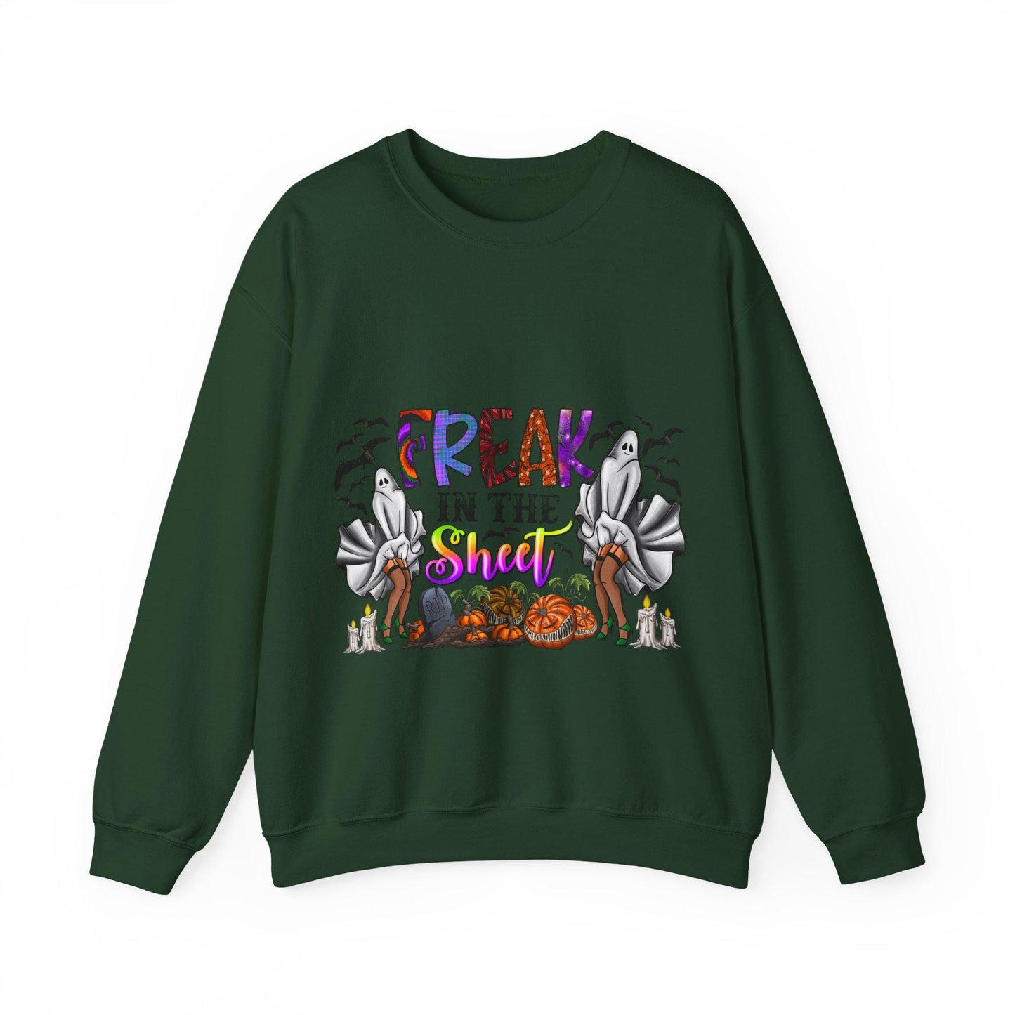 Retro Freak in the sheets Halloween Sweatshirt, Sexy Sweater Funny Spooky Ghosts