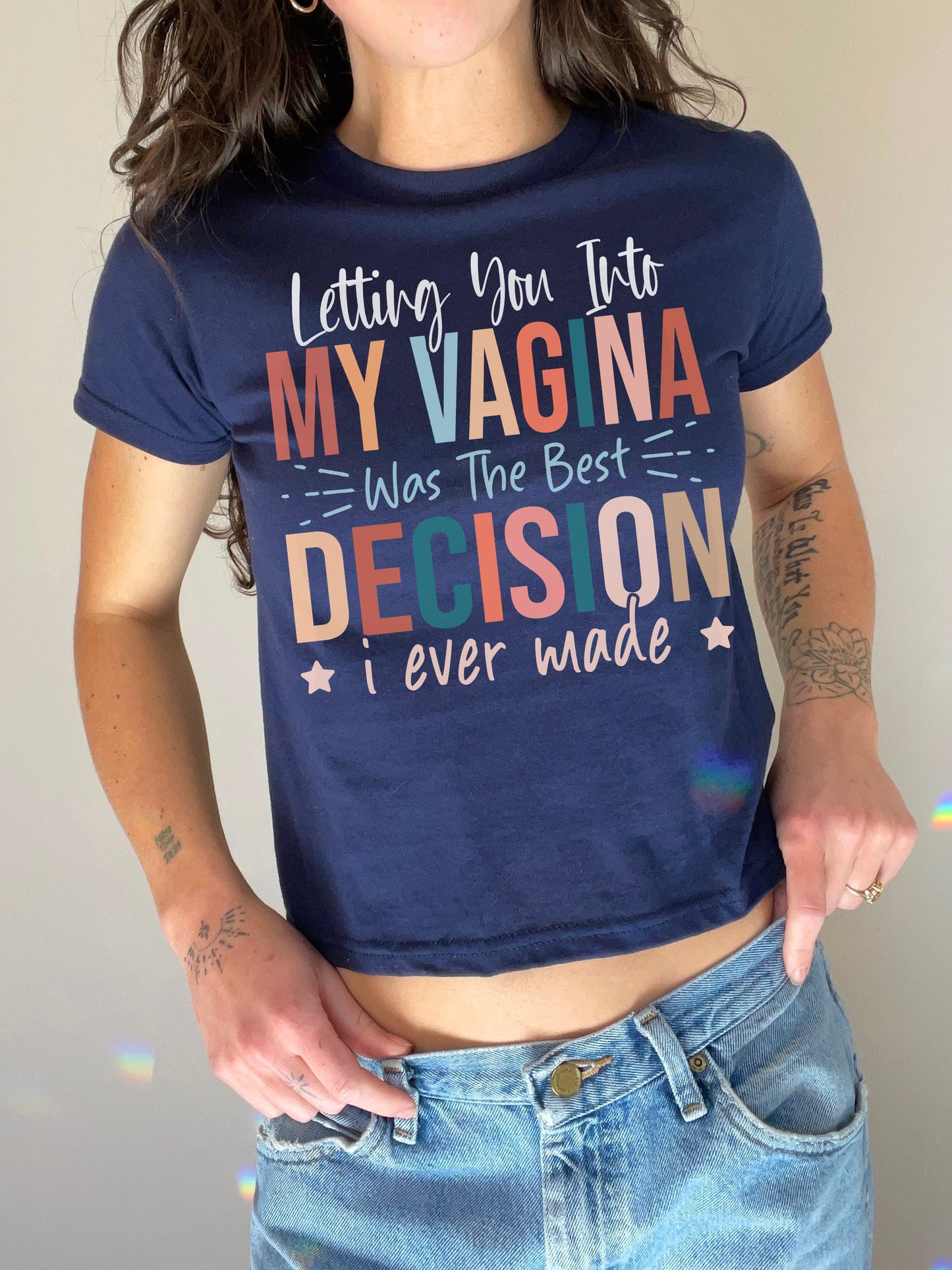 Anniversary funny Tshirt, Letting You Into My Vagina Cute Sexy Baby y2k Shirt, Aesthetic crop top , gift idea surprise bf husband honeymoon