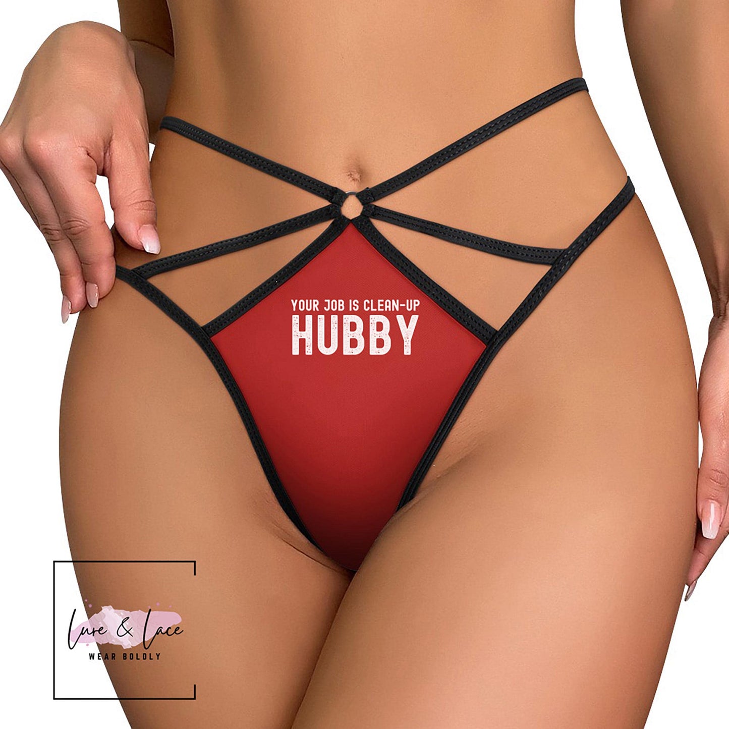 Your Job Is Clean Up Hubby Sexy Strappy Thong, QOS G-String, Naughty Lingerie Panties, Hotwife Lifestyle, Queen of Spades, Cuck