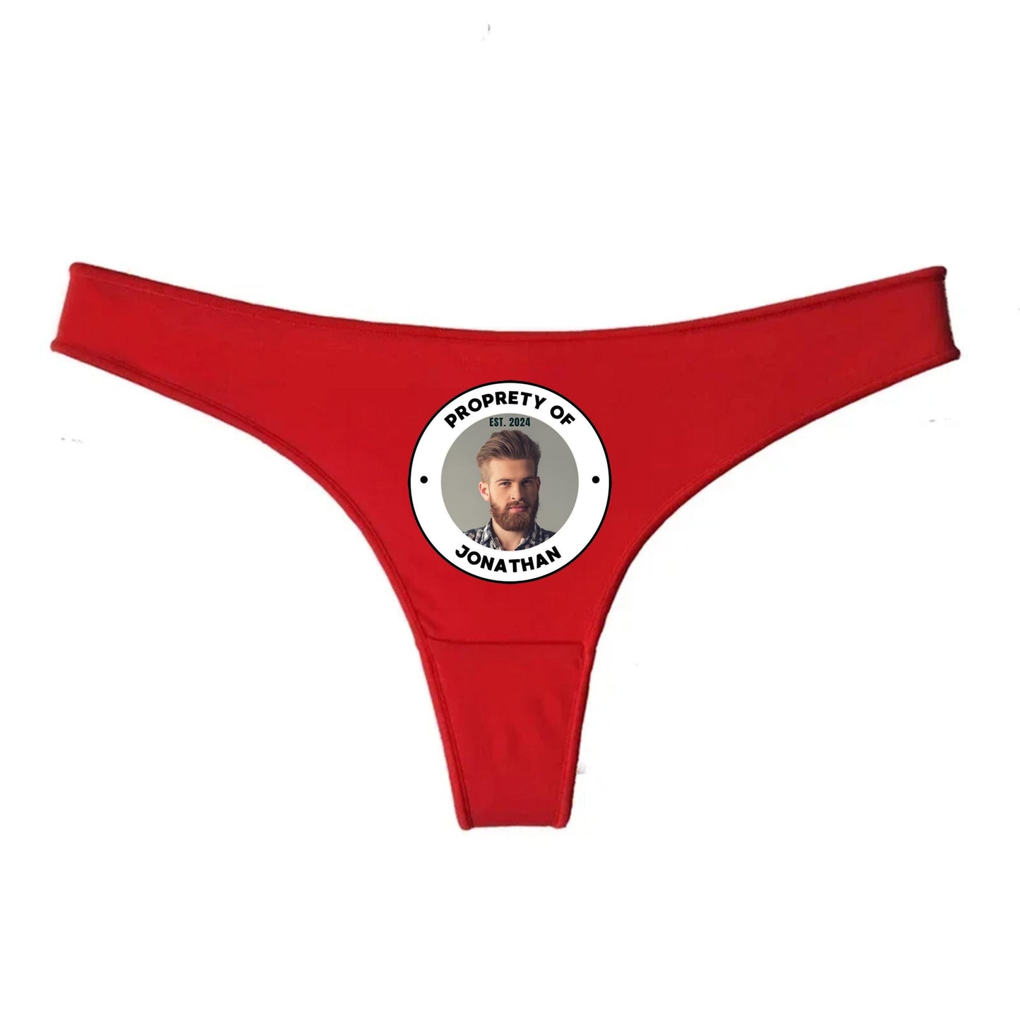 Custom property of name headshot Thong | personalized panties, customized name, Sexy Gift Idea for Wife,, Surprise Him Underwear