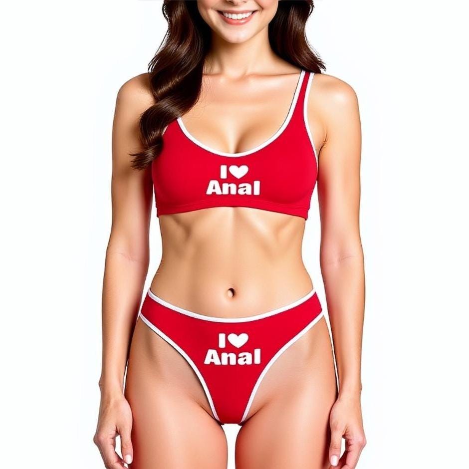 I love Anal Thong | I Heart Anal Panty | Hotwife Sexy Underwear for Roleplay & Adult Fun, gift for hot wife and horny girlfriend