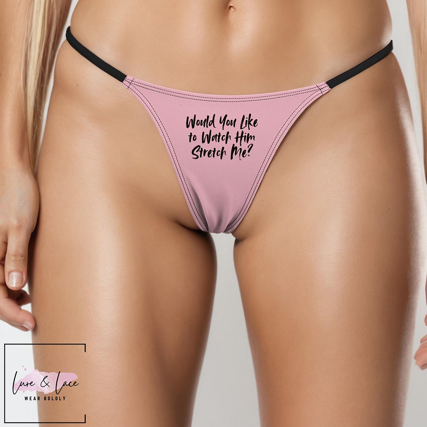Would You Like To Watch Him Stretch Me Sexy Thong, QOS G-String, Naughty Lingerie Panties, Hotwife Lifestyle, Queen of Spades
