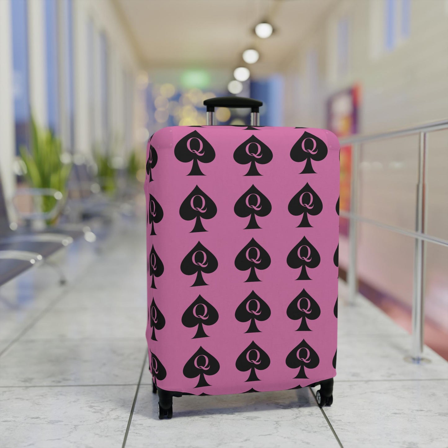 Queen of Spades Luggage Pink Cover | QOS Hotwife Travel Protector, BBC Lifestyle Suitcase, Swinger cruise Gift for Her, Pineapple Vacation