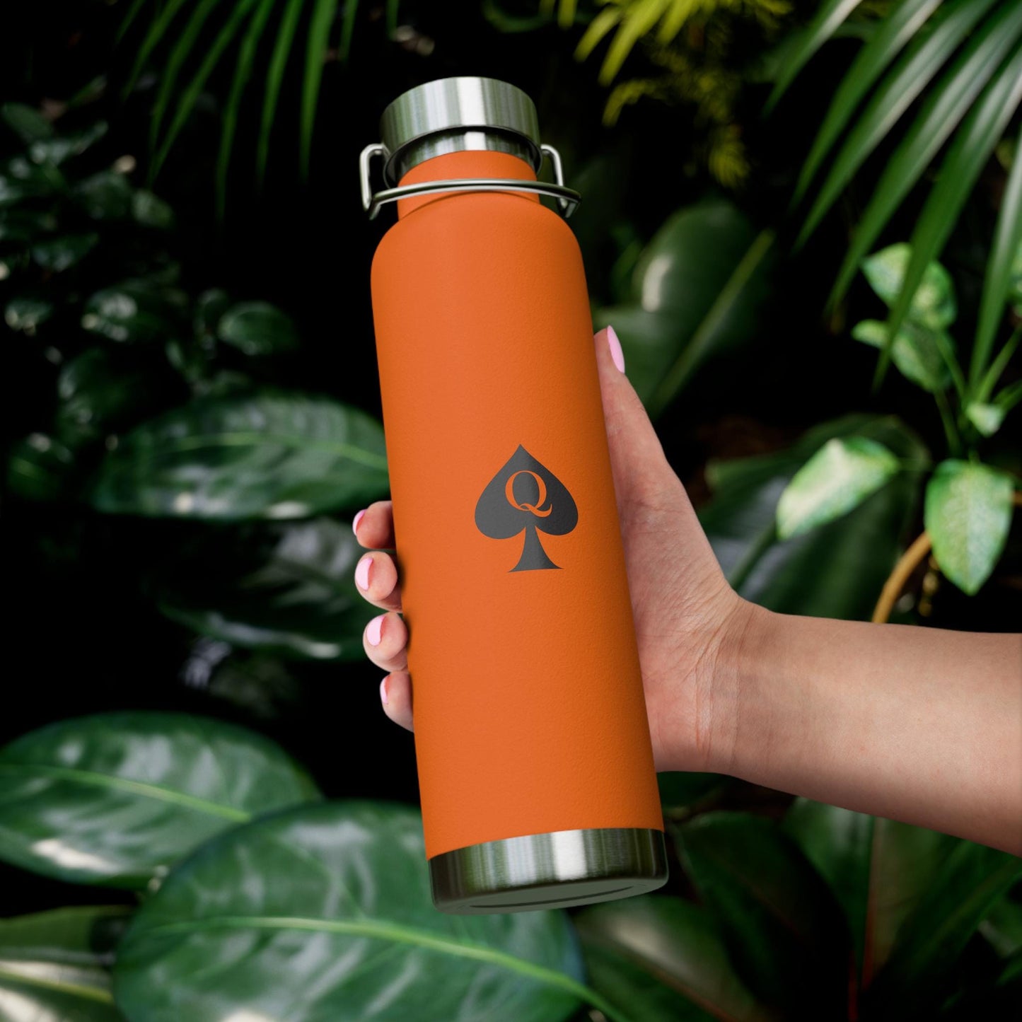 Queen of Spades Copper Vacuum Bottle 22oz QOS Hotwife Lifestyle Cuck Bull Insulated Water Bottle Spill Proof BPA Free Swinger Gift