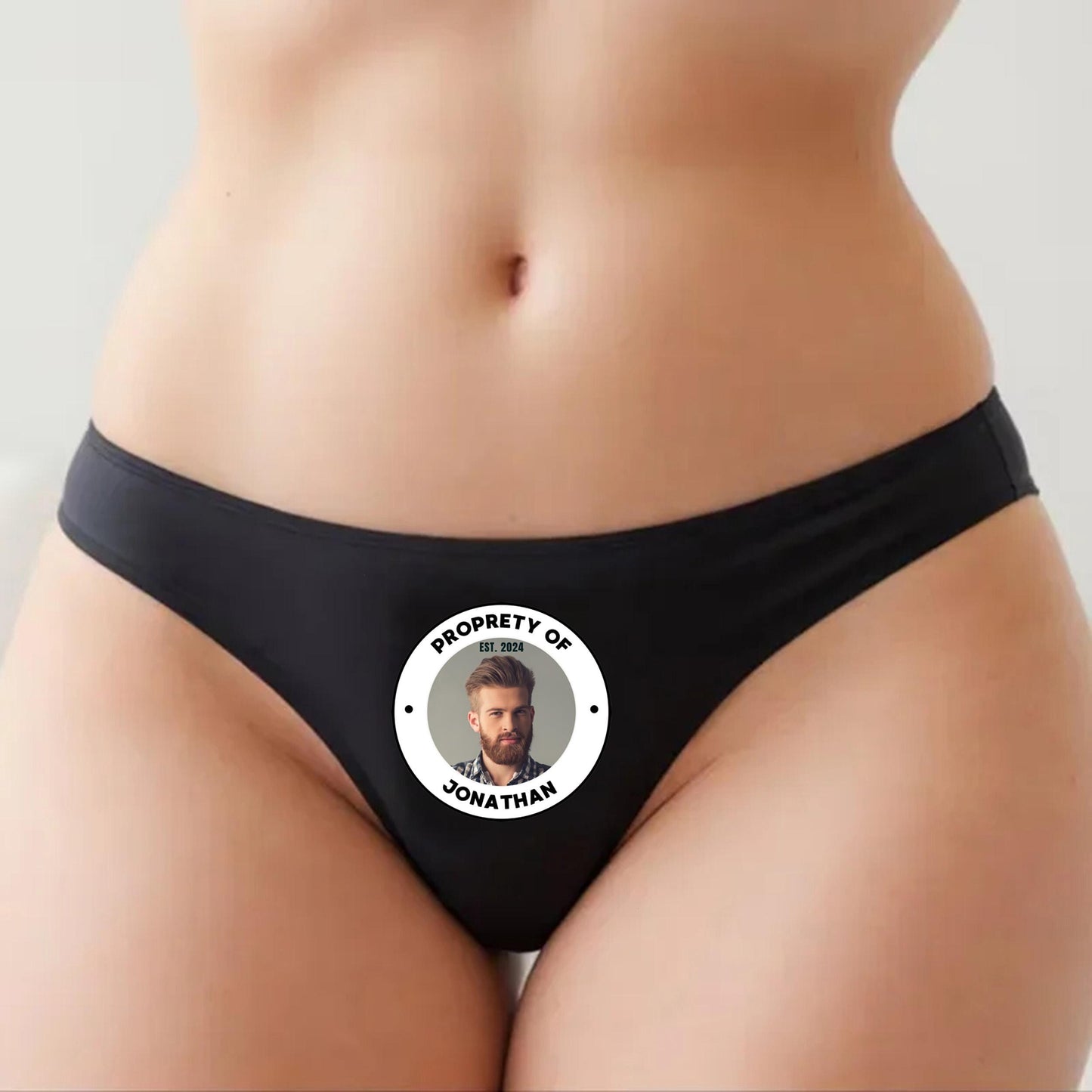 Custom property of name headshot Thong | personalized panties, customized name, Sexy Gift Idea for Wife,, Surprise Him Underwear