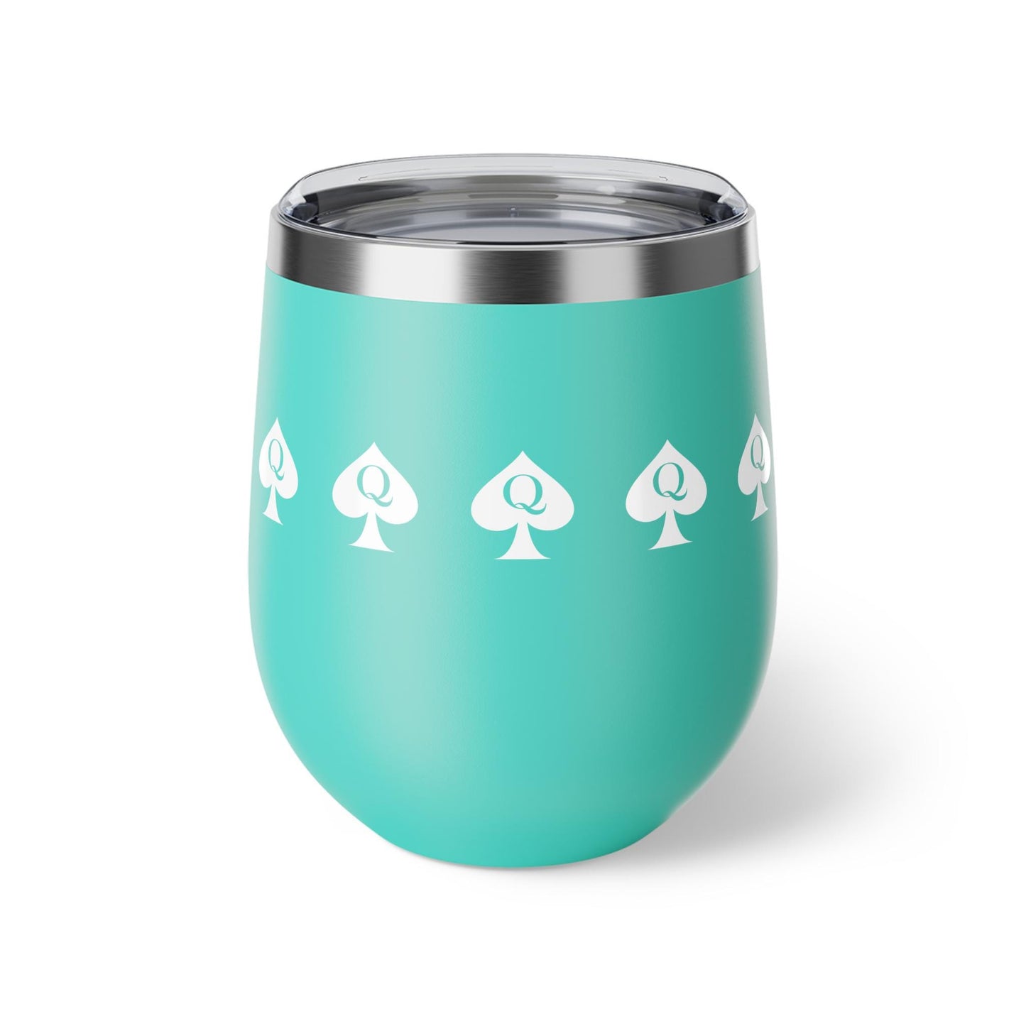 Queen of Spades Copper Vacuum Cup 12oz QOS Hotwife Lifestyle Cuck Bull Stainless Steel Insulated Drinkware BPA Free Swinger Gift