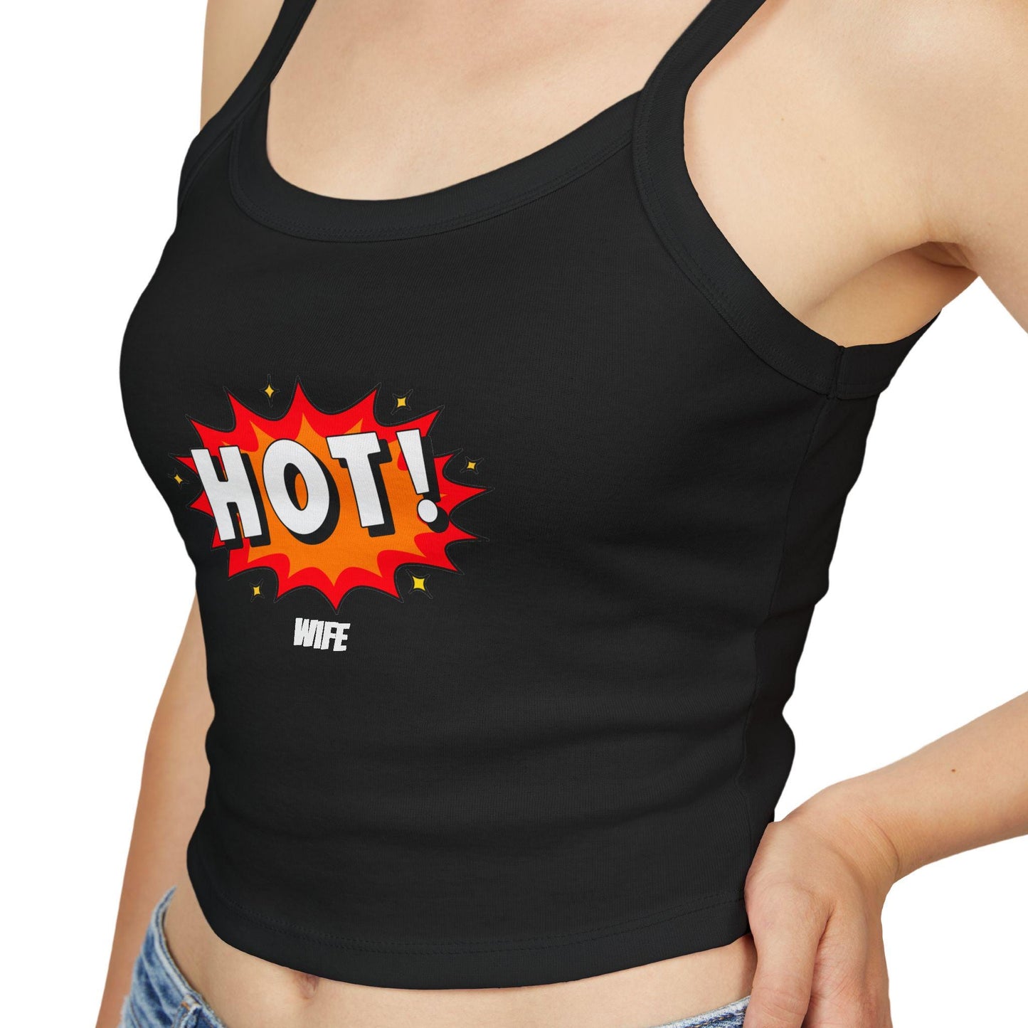Hotwife HOT,Spaghetti strap crop top, Hotwife lifestyle Gift idea for her, wife, Queen of Spades, QOS, Swinger, Cuck, Bull