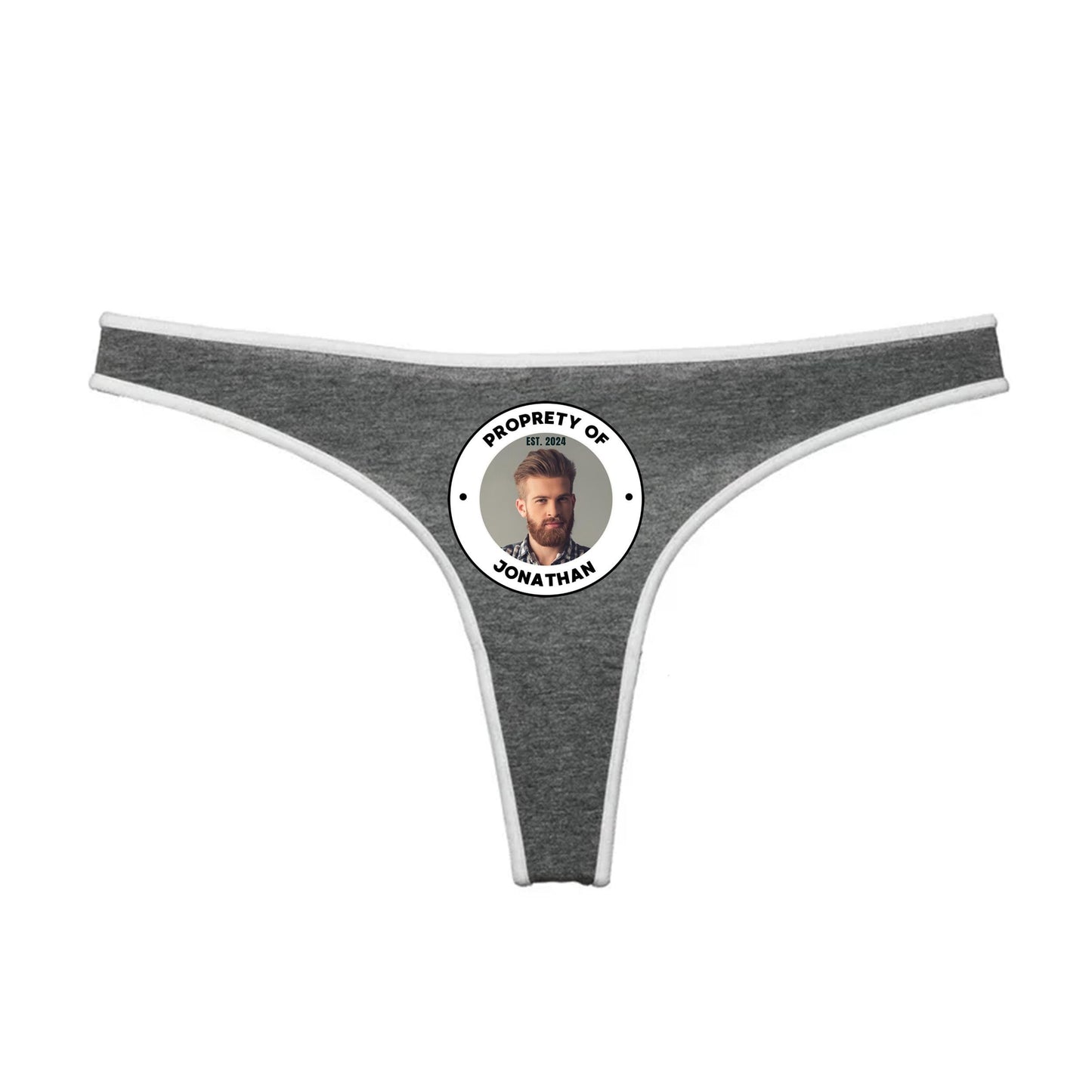 Custom property of name headshot Thong | personalized panties, customized name, Sexy Gift Idea for Wife,, Surprise Him Underwear
